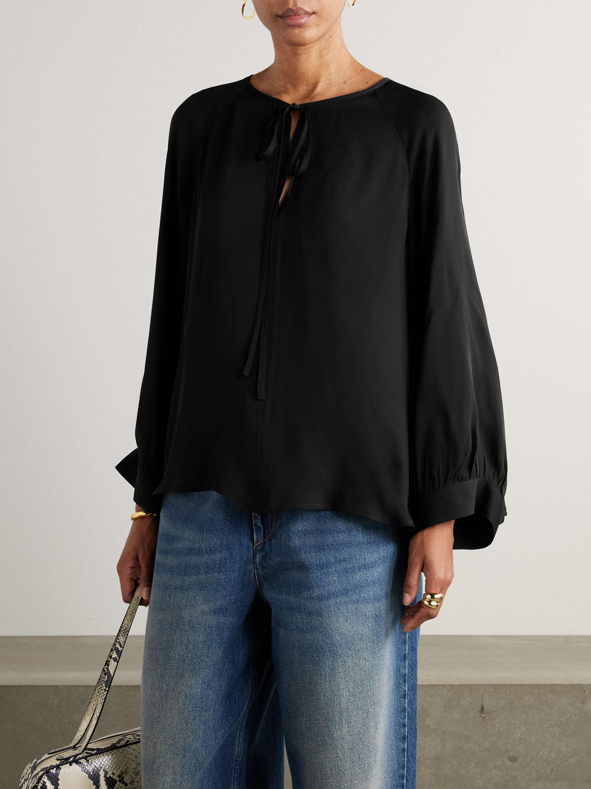 Acadia silk-chiffon blouse view