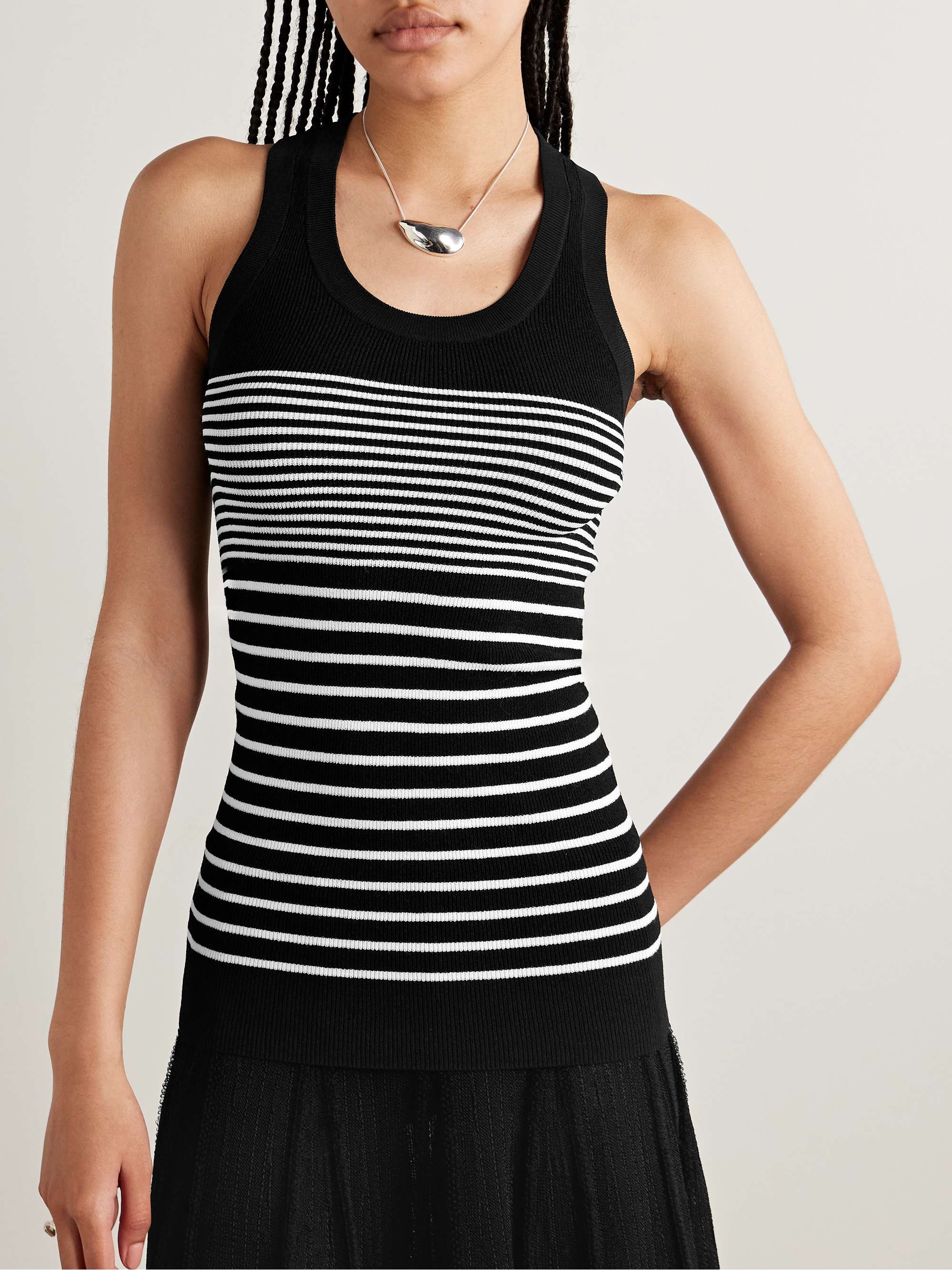 Roberts striped stretch-knit tank view