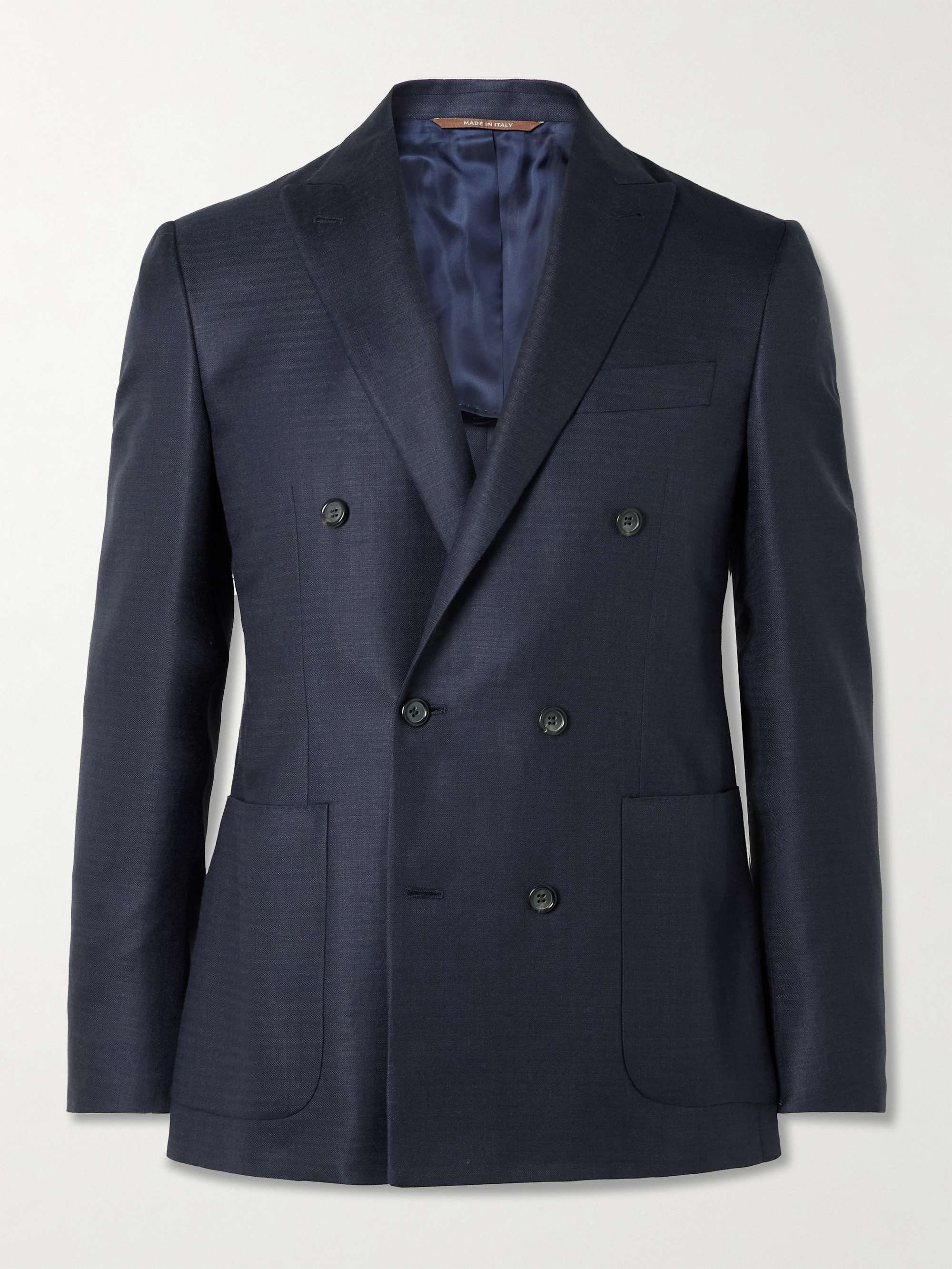 Unstructured Wool, Silk and Linen-Blend Blazer view