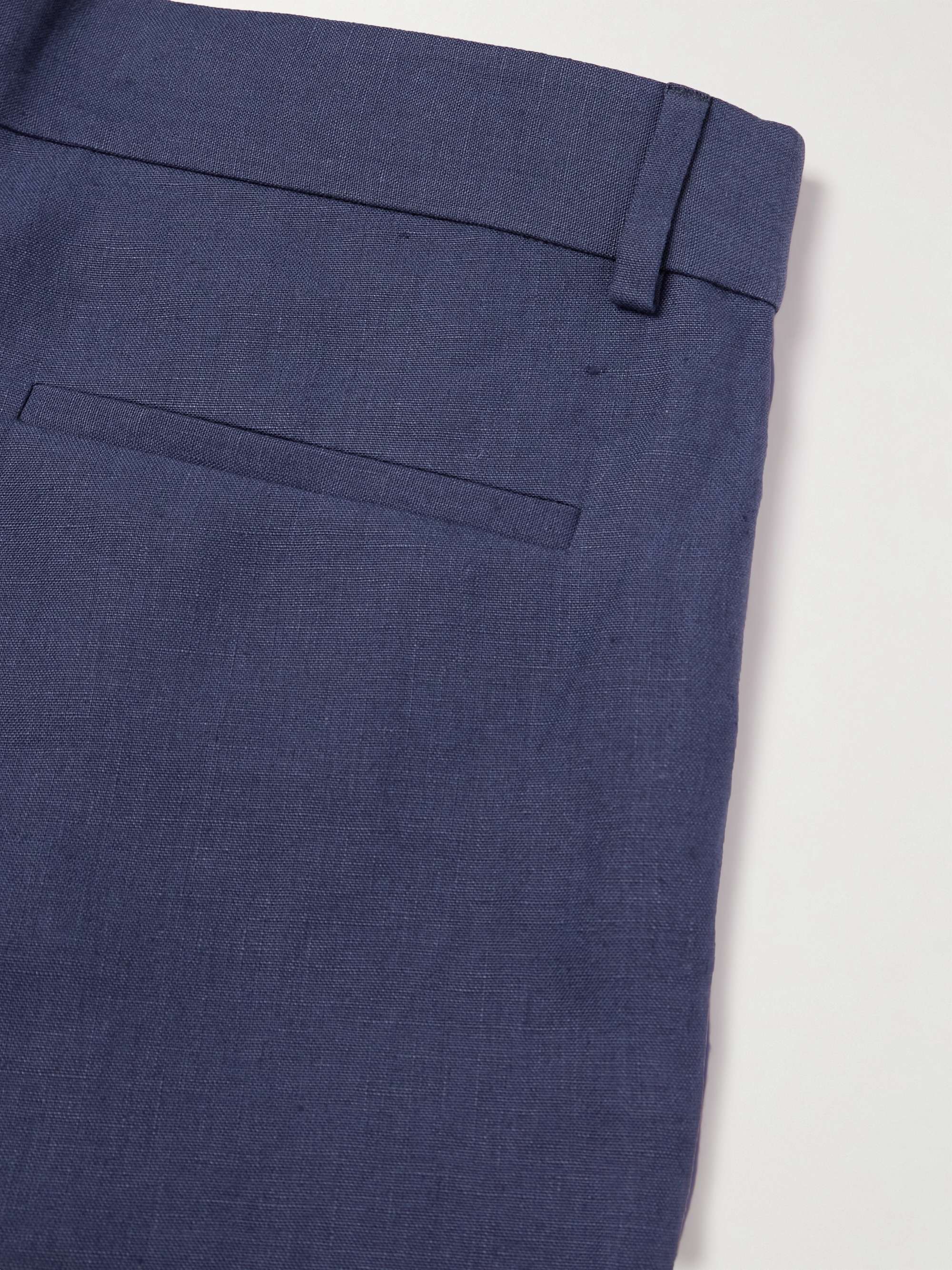 Honiara Straight-Leg Pleated Linen Bermuda Shorts view