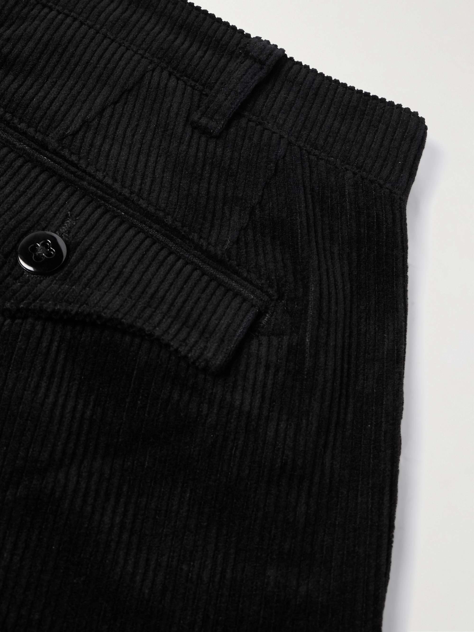 Tapered Pleated Cotton-Corduroy Trousers view