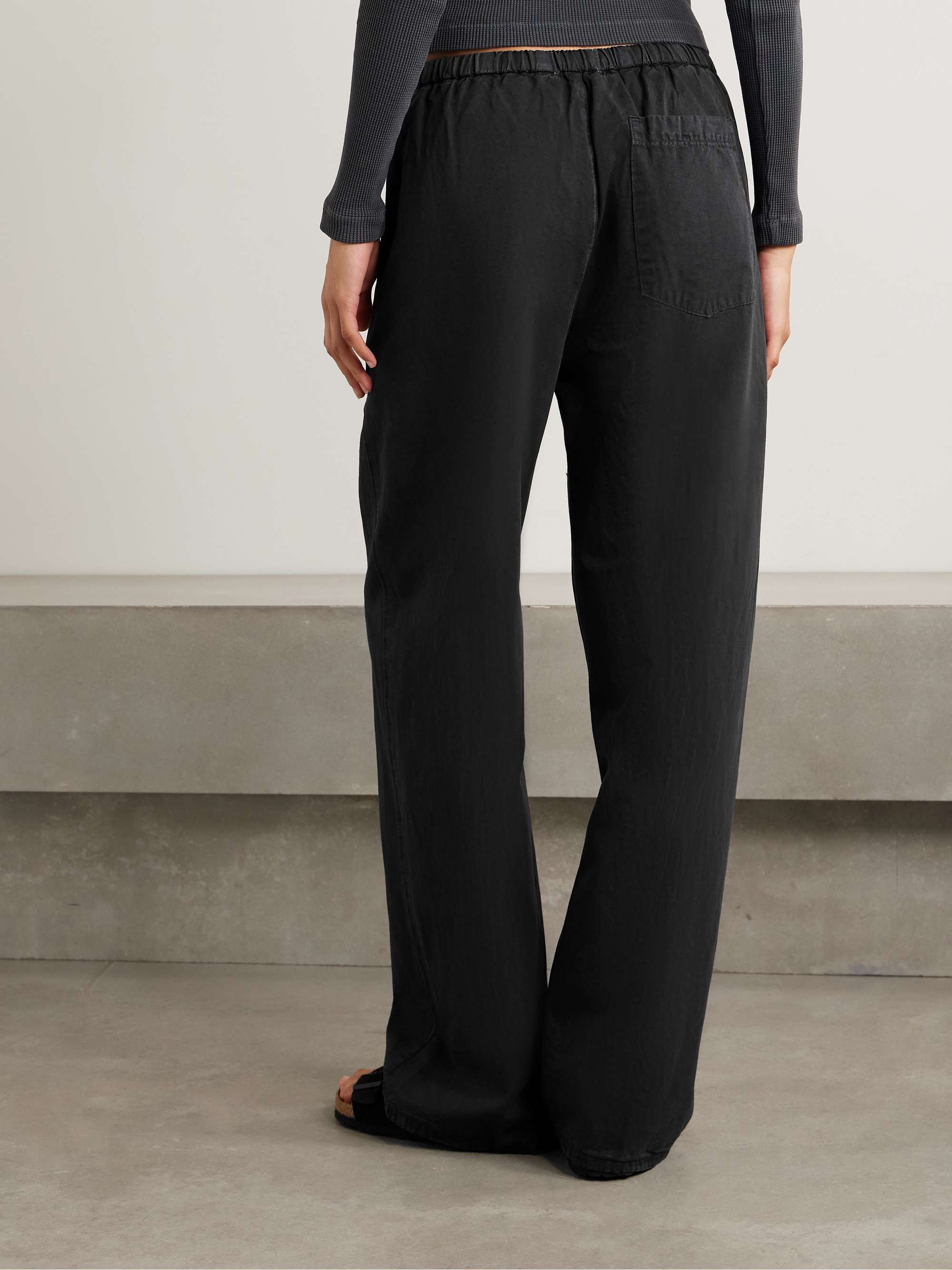 Aurora cotton and linen-blend wide-leg pants view