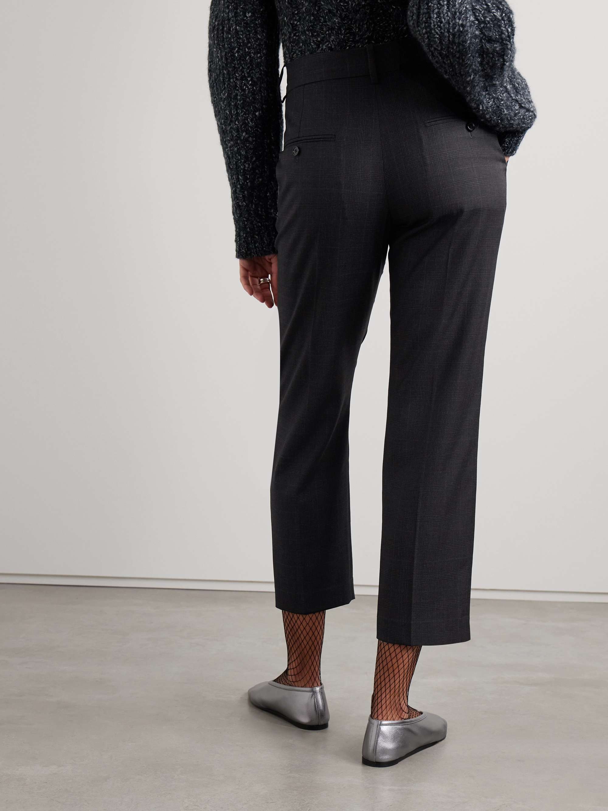 Ritana cropped Prince of Wales checked wool tapered pants view