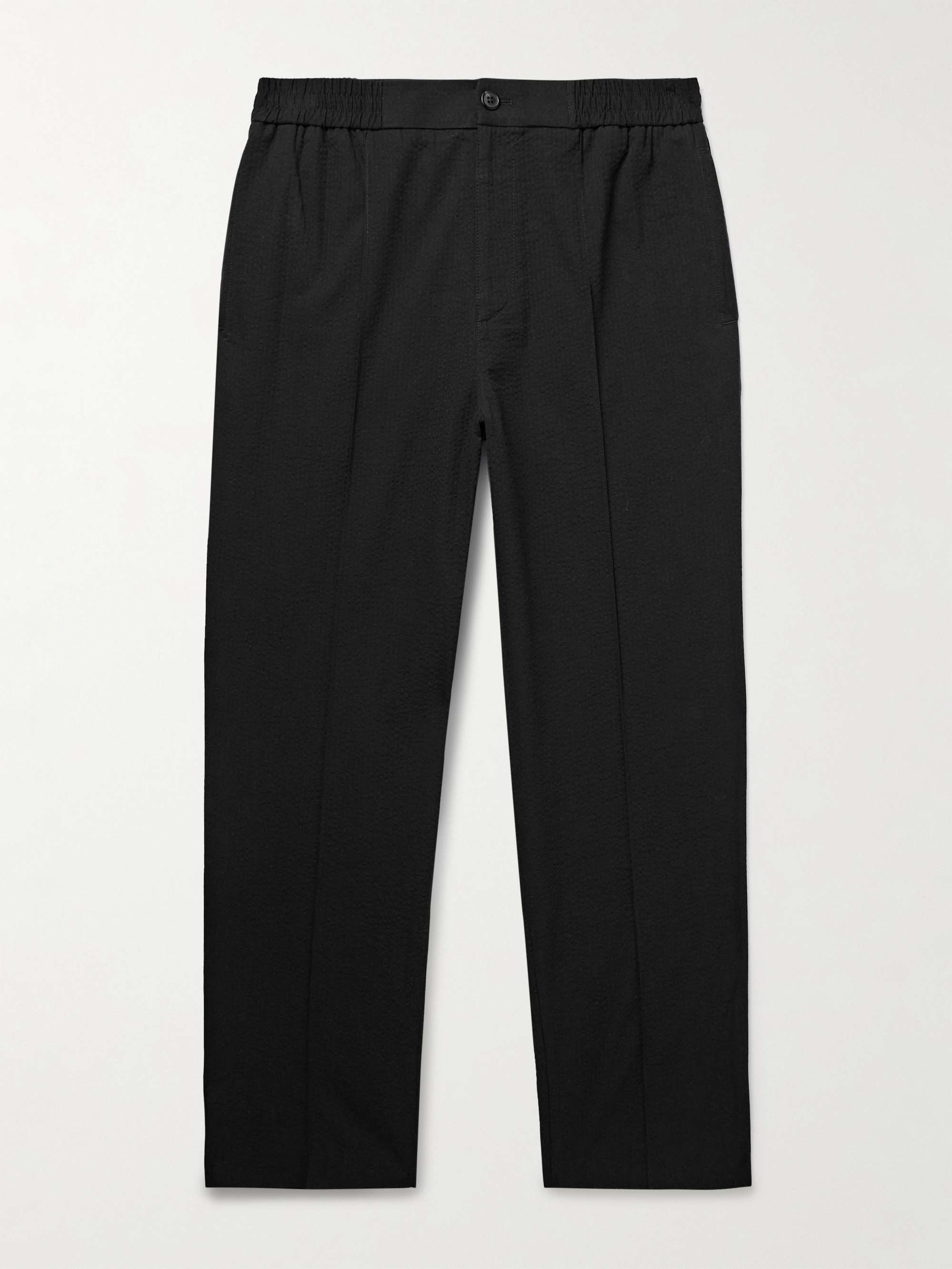Joaquin Straight-Leg Cotton-Seersucker Trousers view