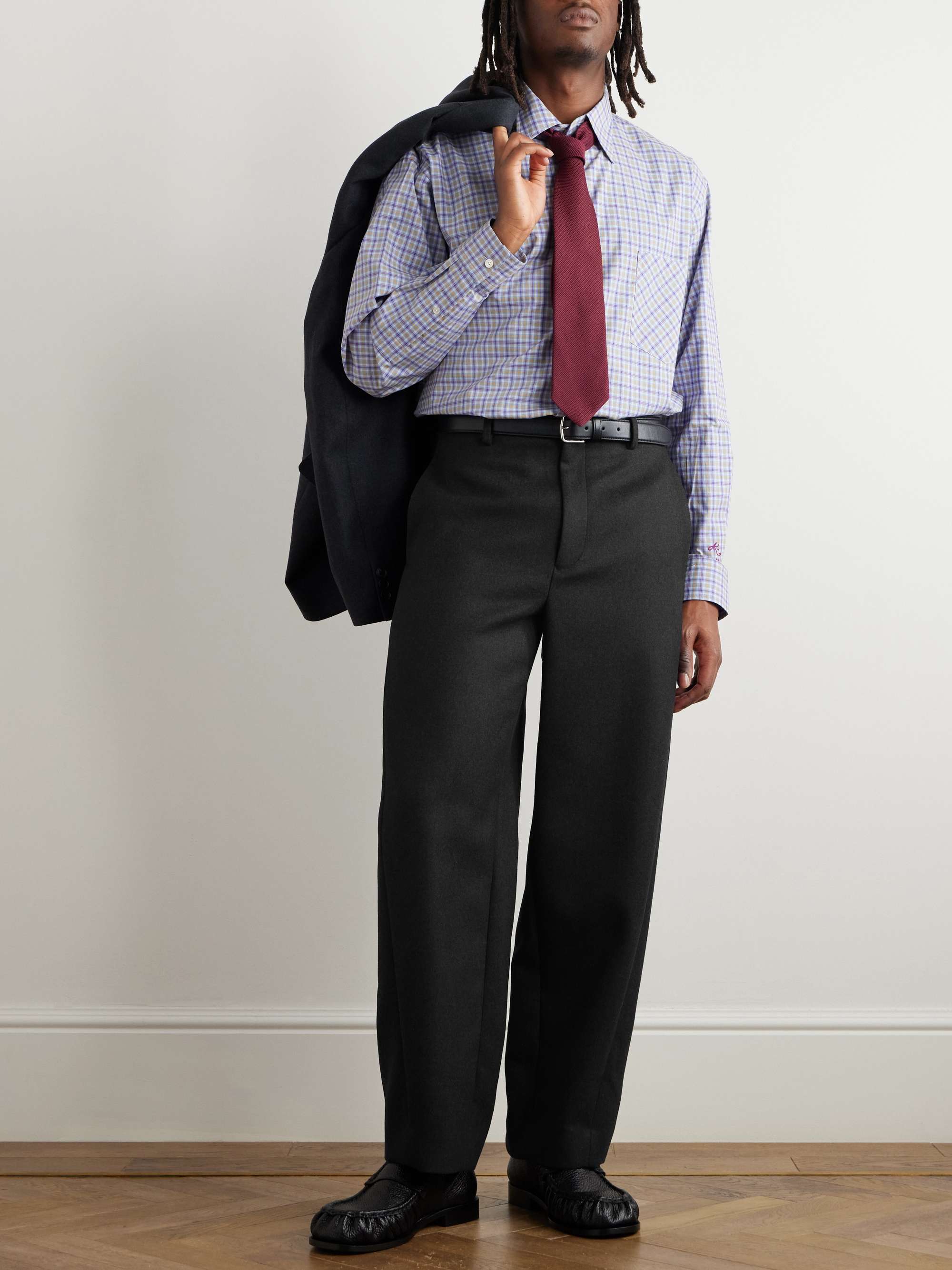 Straight-Leg Melton Super 130s Wool-Twill Suit Trousers view