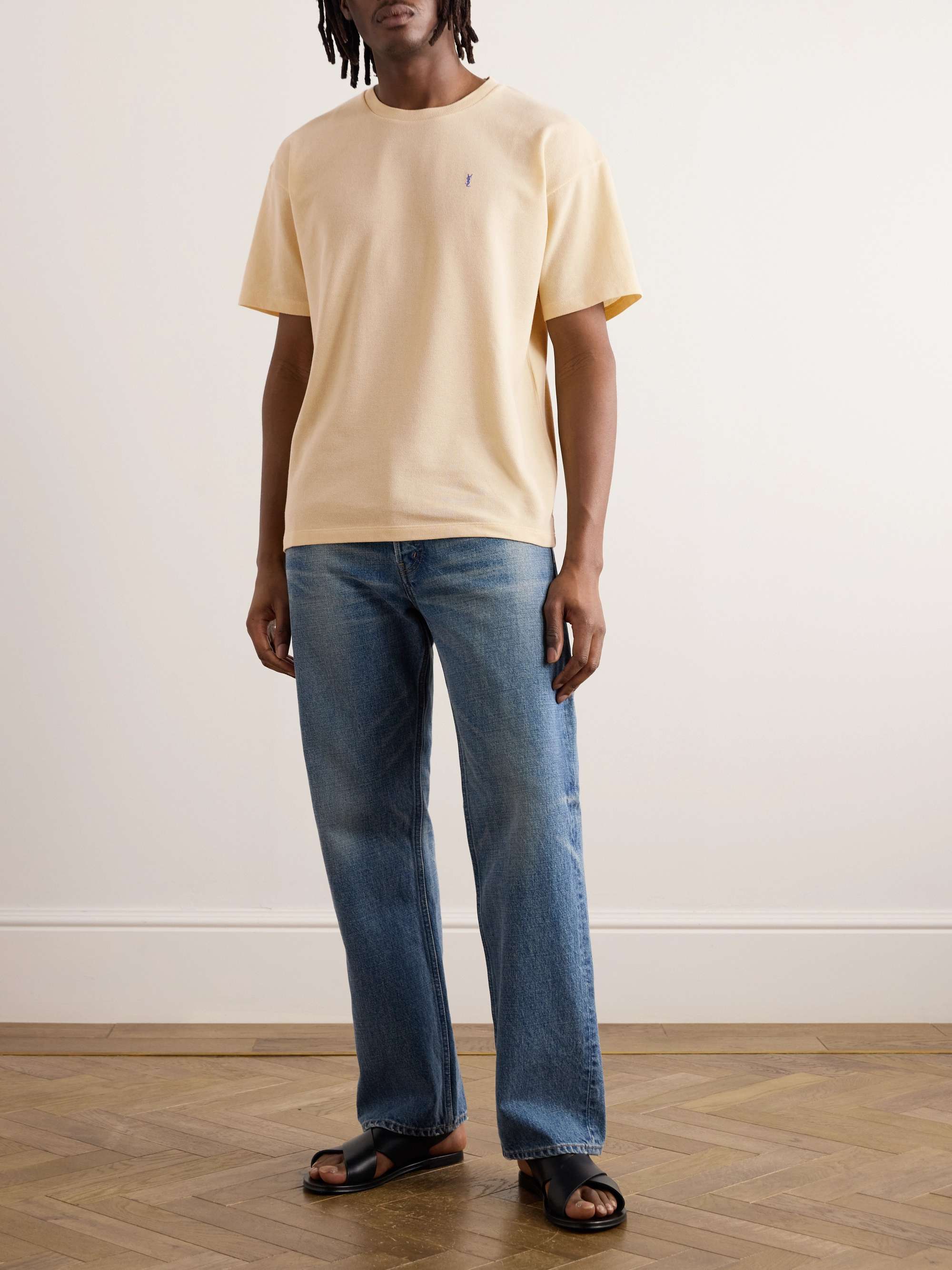 Logo-Embroidered Cotton-Piqué T-Shirt view
