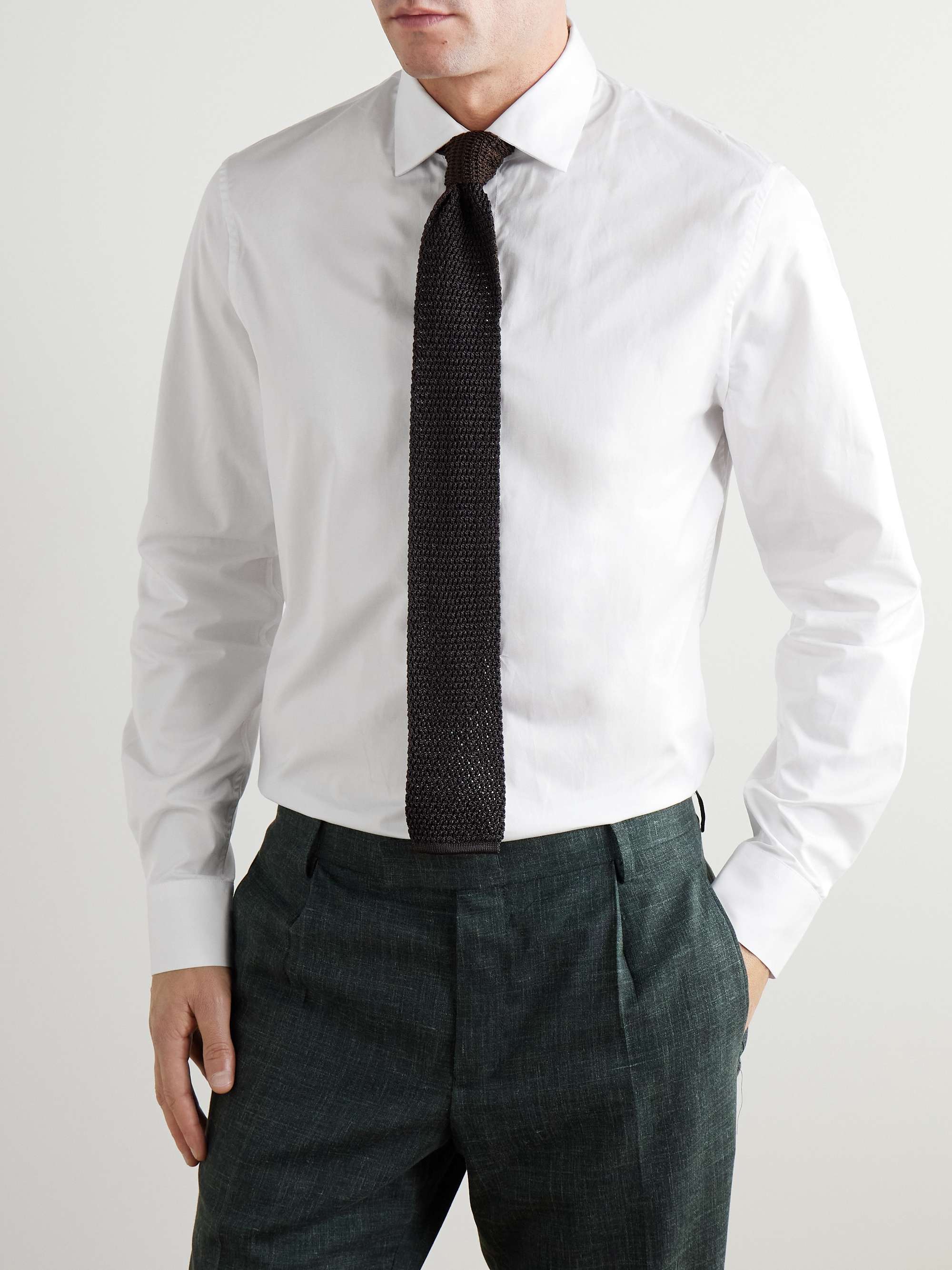 Slim-Fit Cotton-Poplin Shirt view