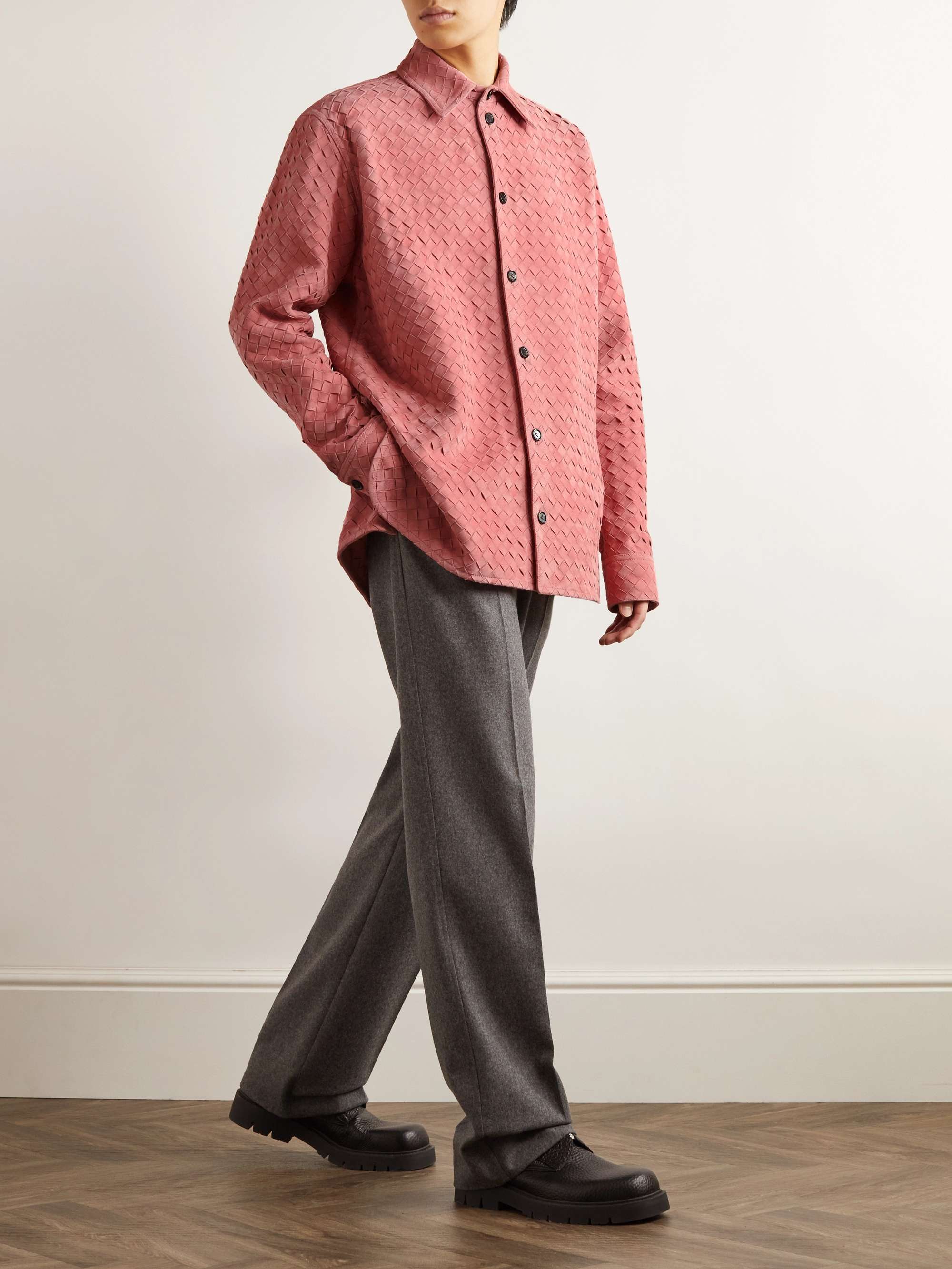 Intrecciato Suede Overshirt view