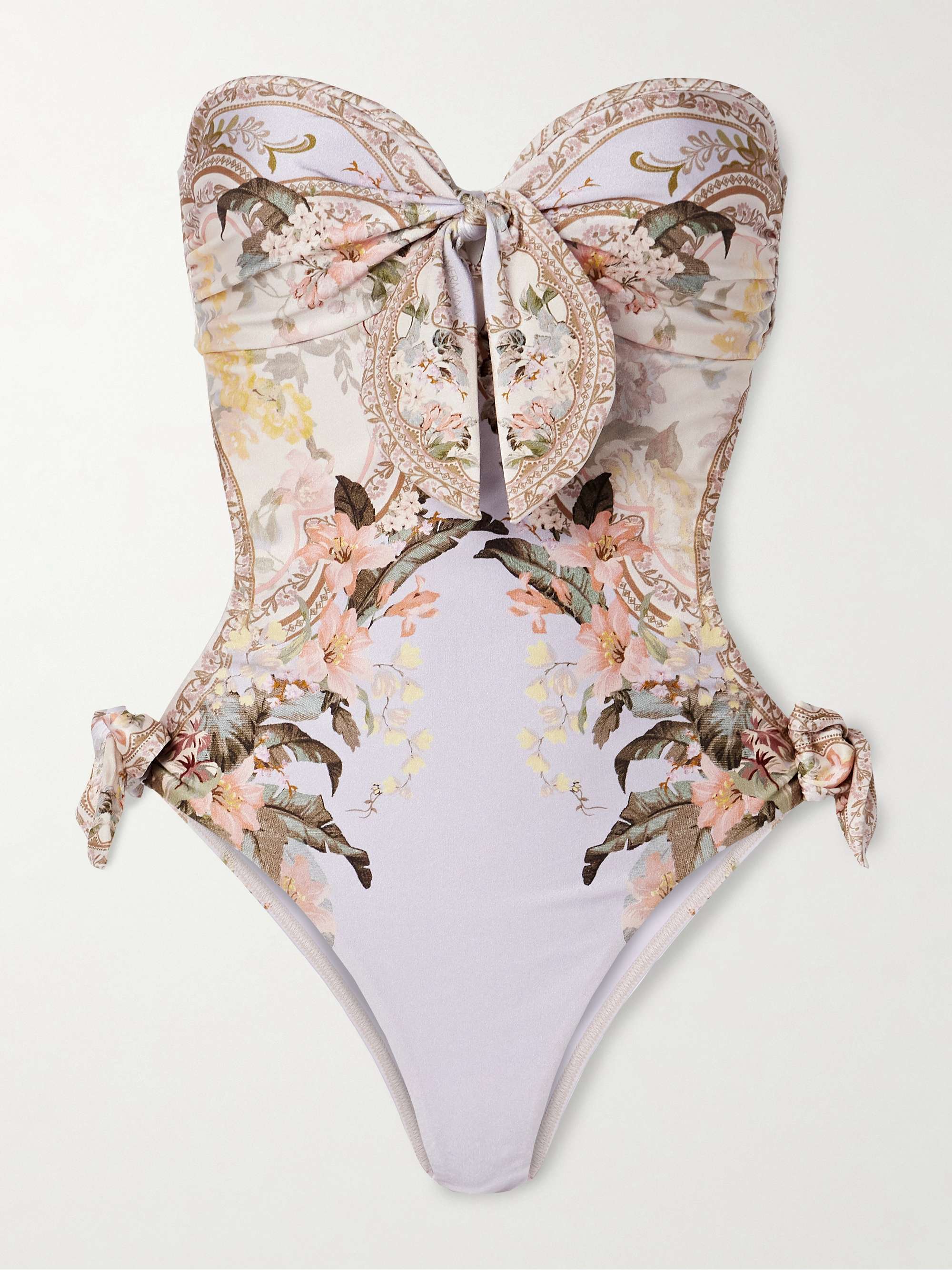 Wylie strapless cutout tie-detailed printed swimsuit view