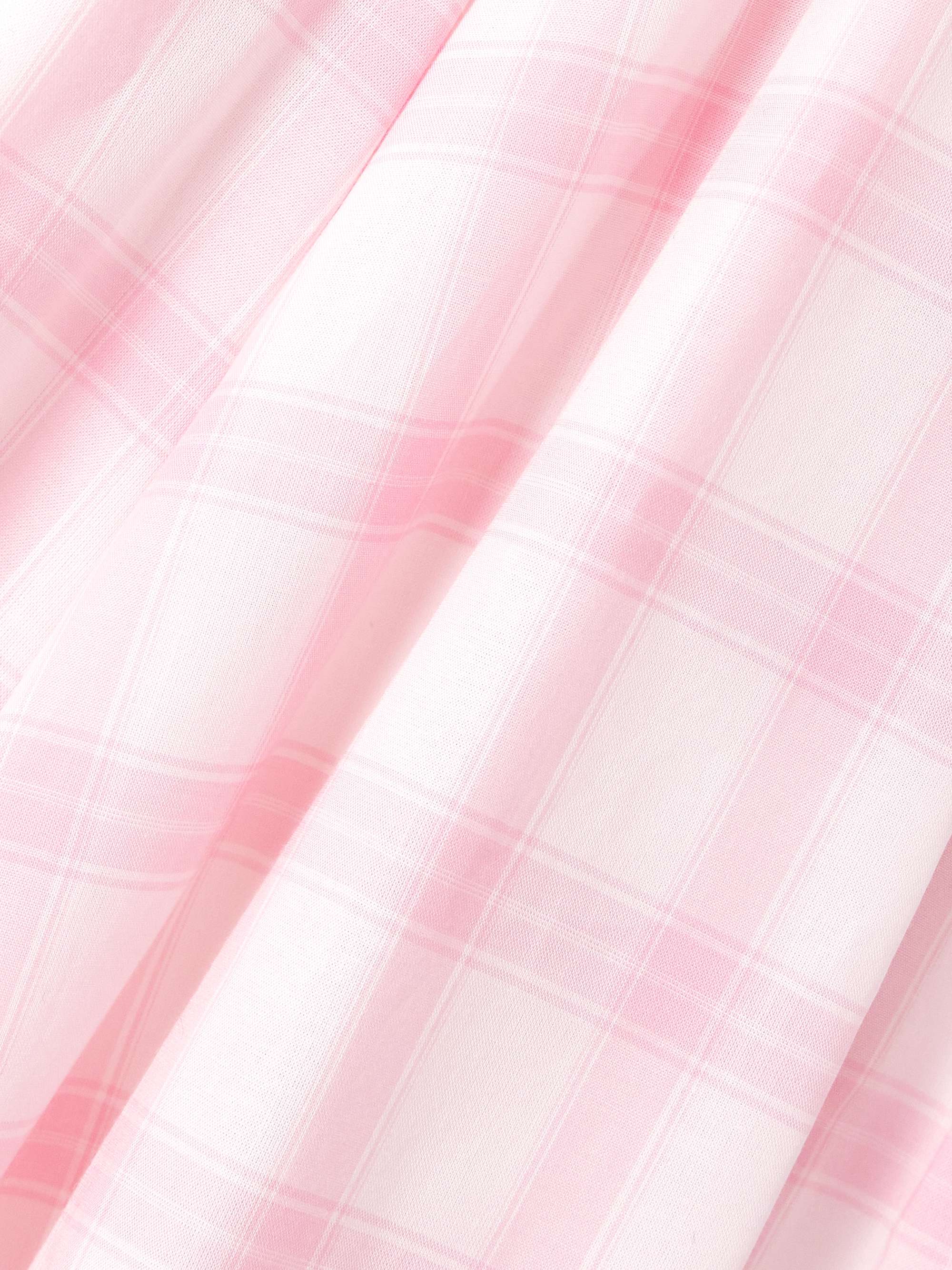 Pleated checked cotton-voile mini dress view
