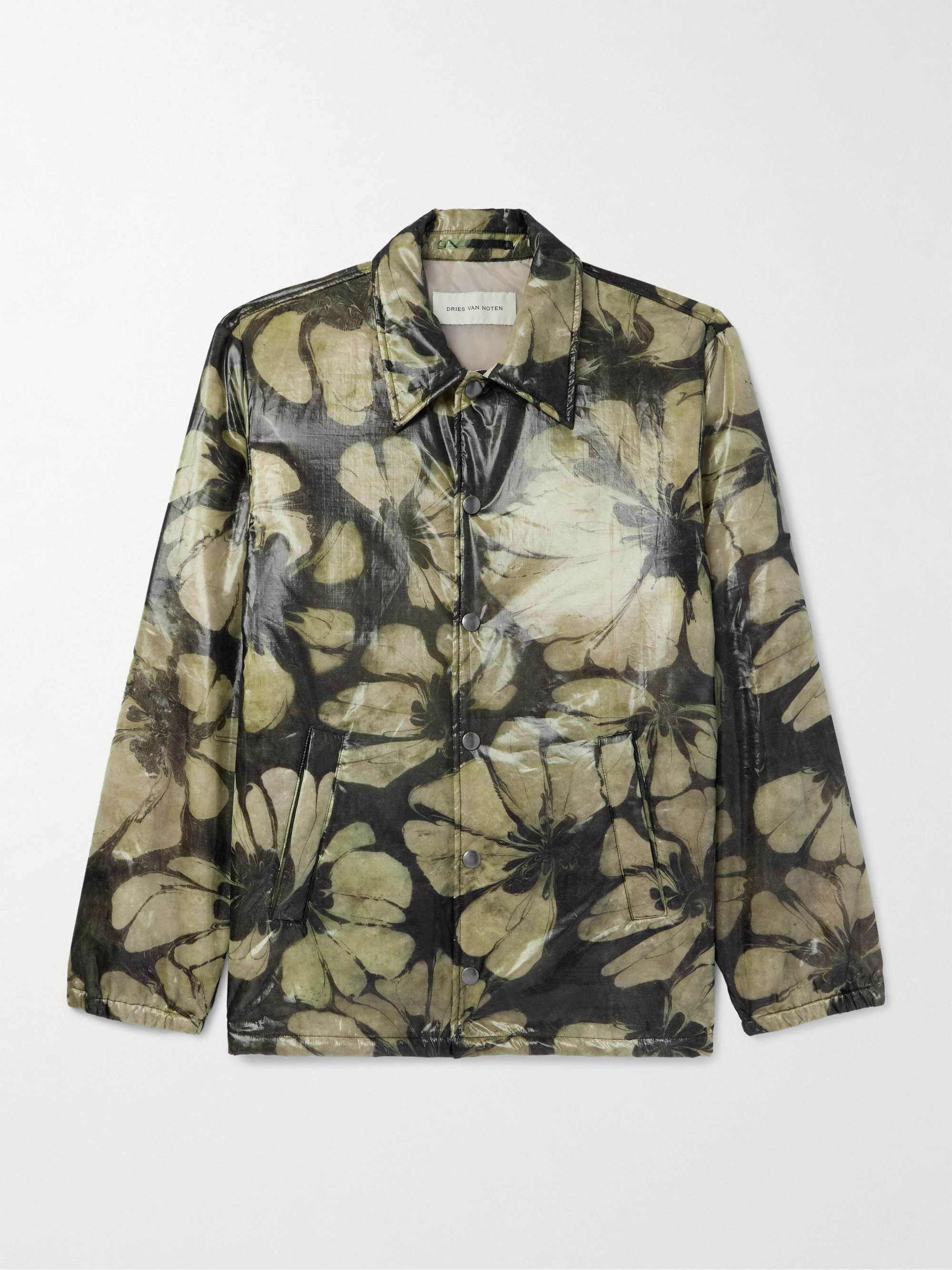 Padded Floral-Print Organza Coach Jacket view