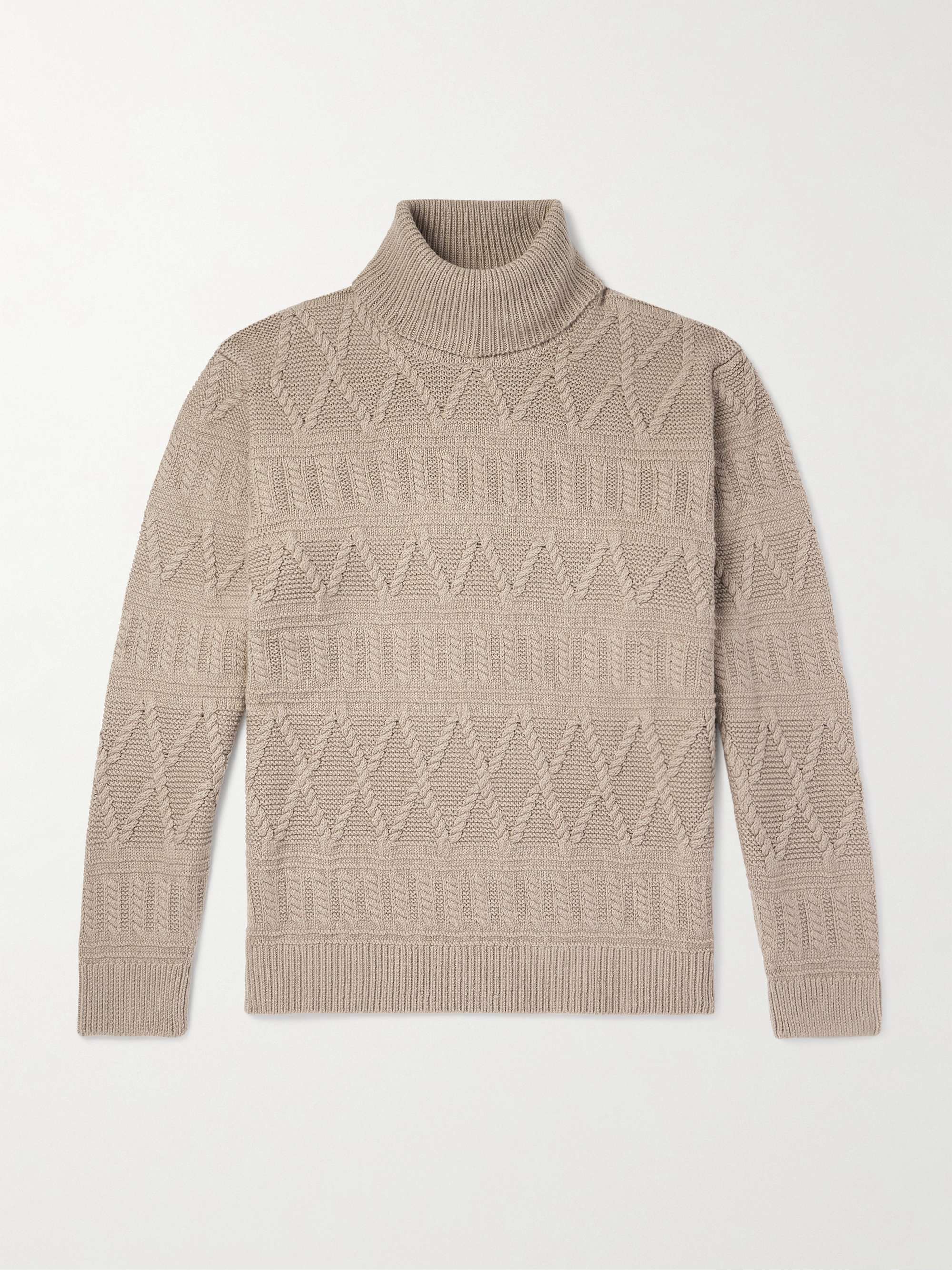 Jacquard-Knit Wool Rollneck Sweater view