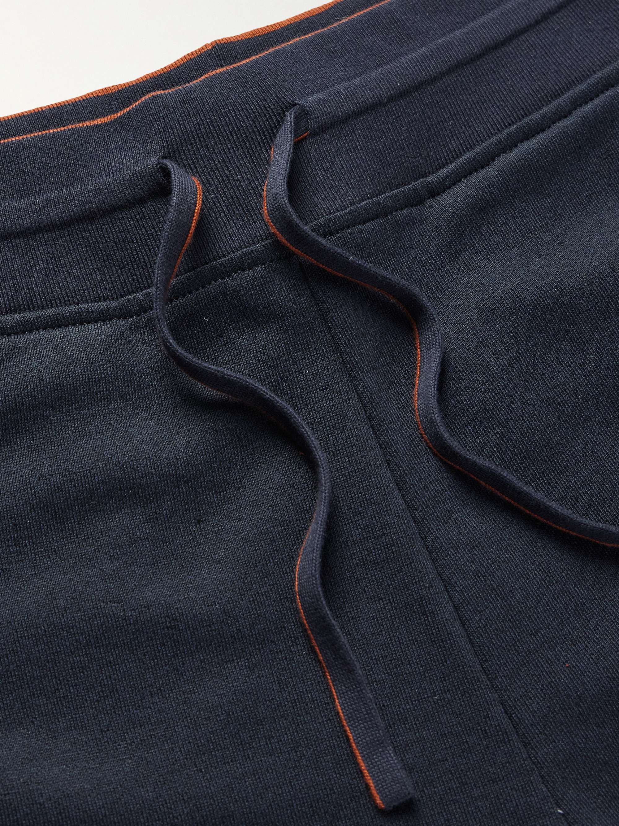 Tapered Cotton and Linen-Blend Fleece Sweatpants view