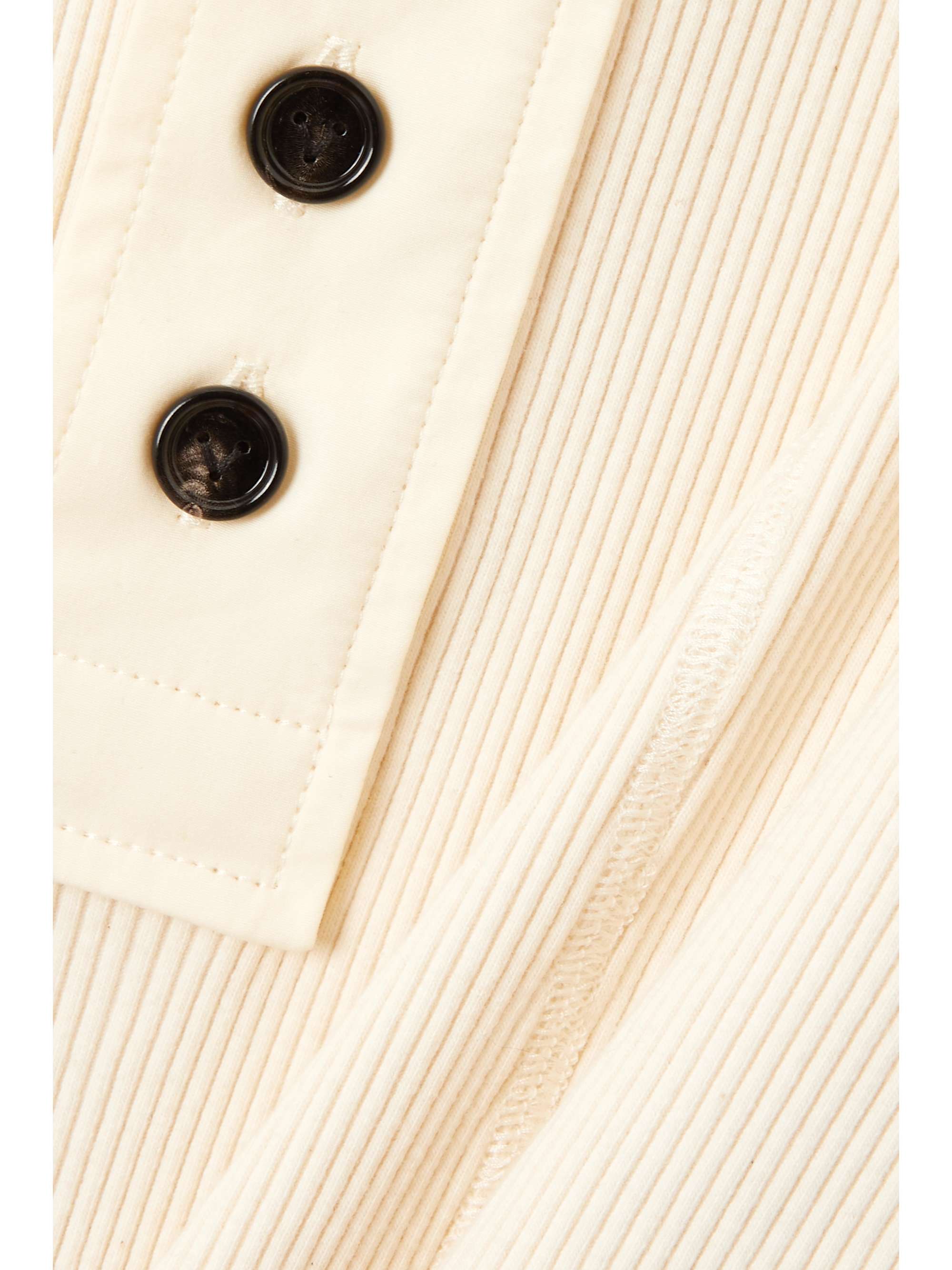 Button-embellished ribbed stretch-cotton tank top view