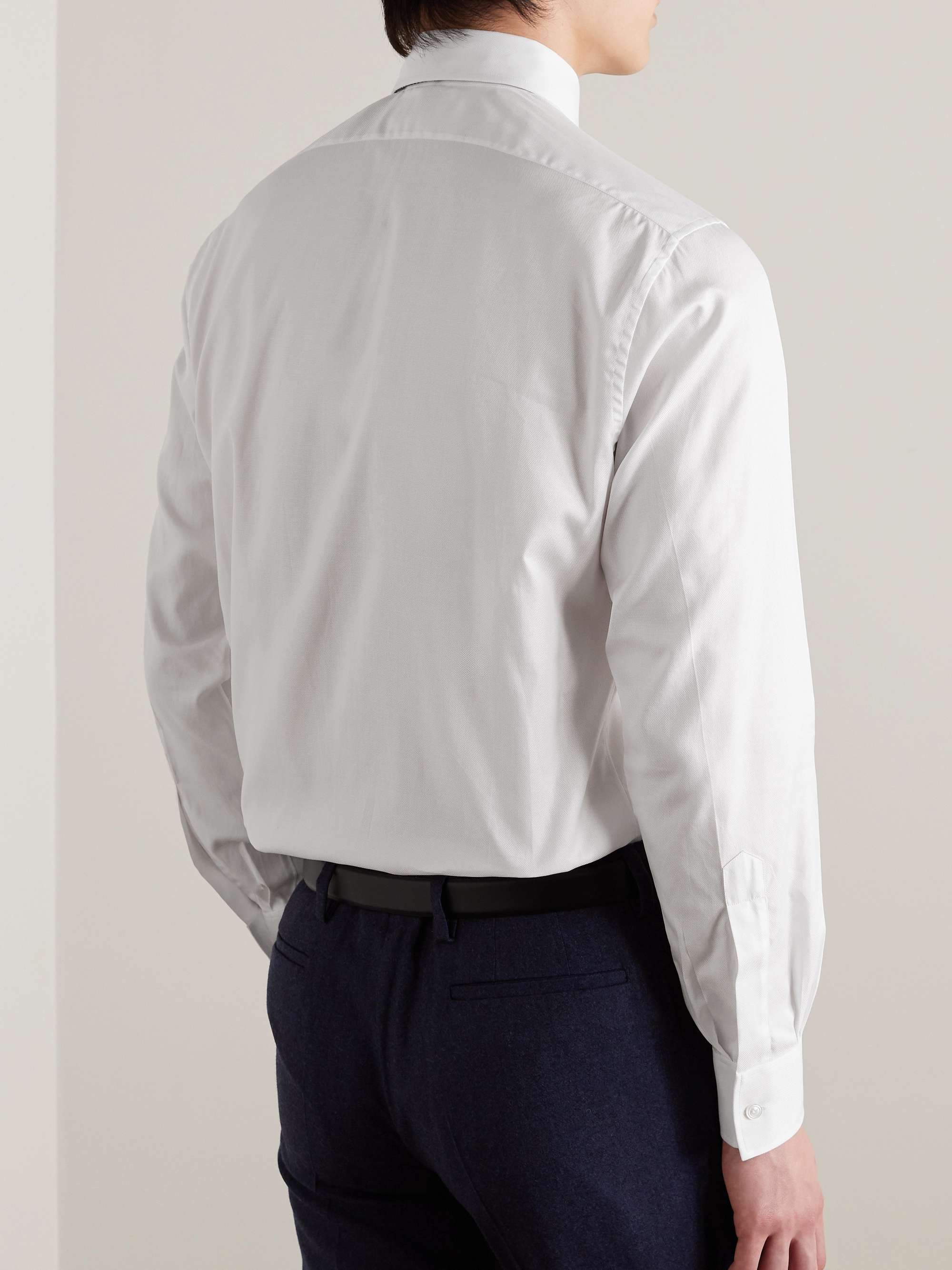 White Royal Slim-Fit Cotton Oxford Shirt view