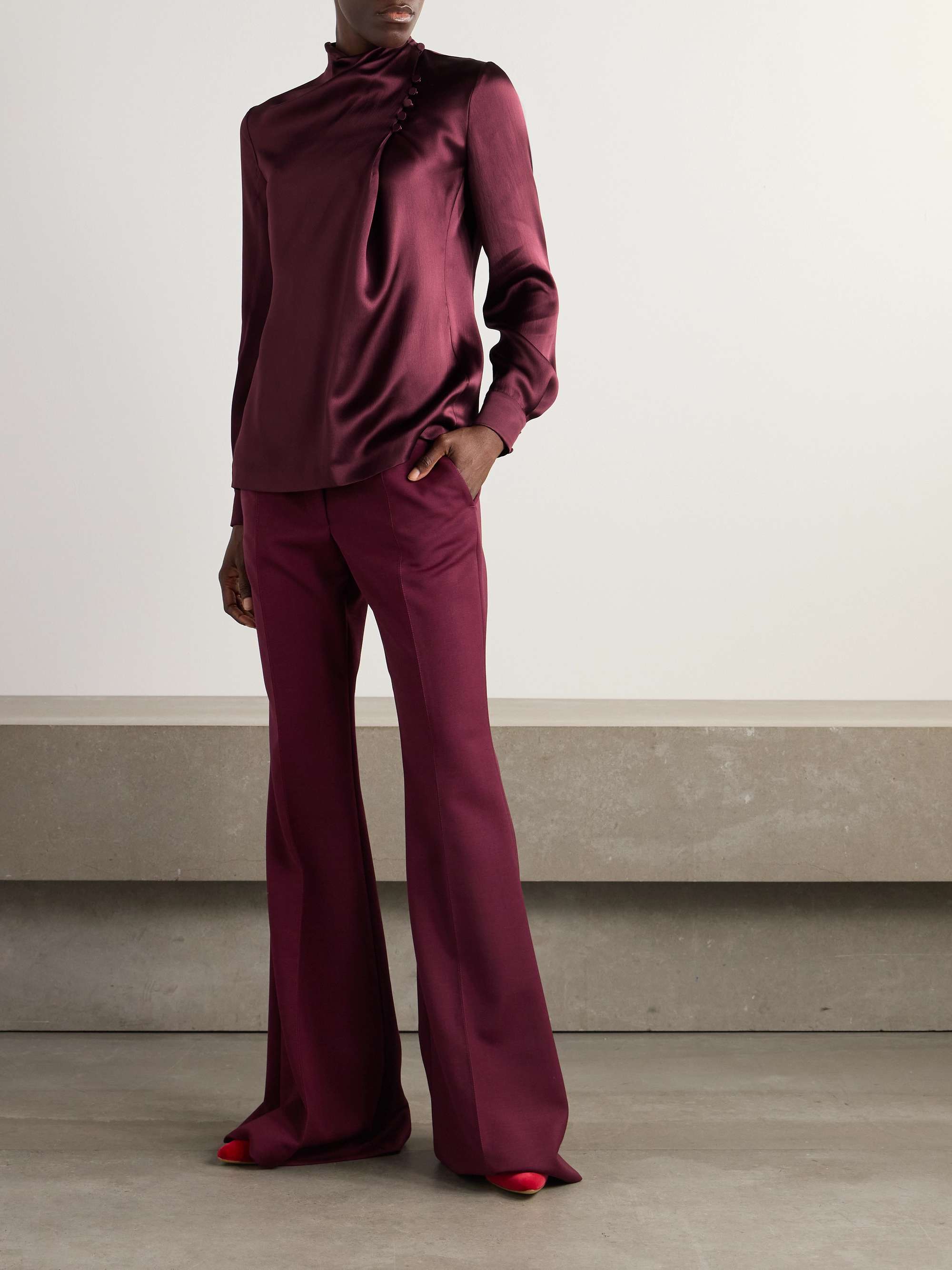 Marcelina silk-satin blouse view