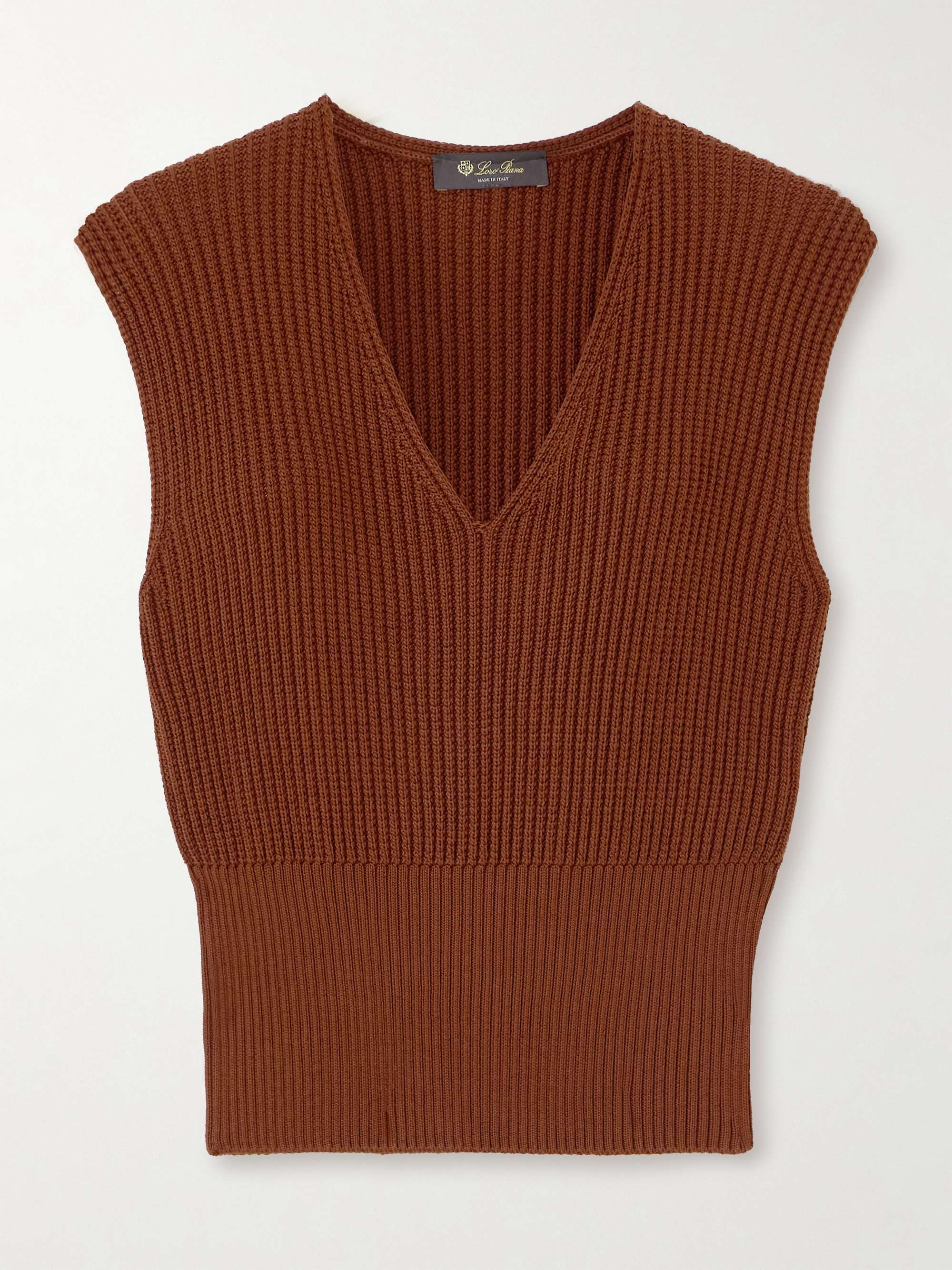 Ikeda ribbed silk and cotton-blend top view