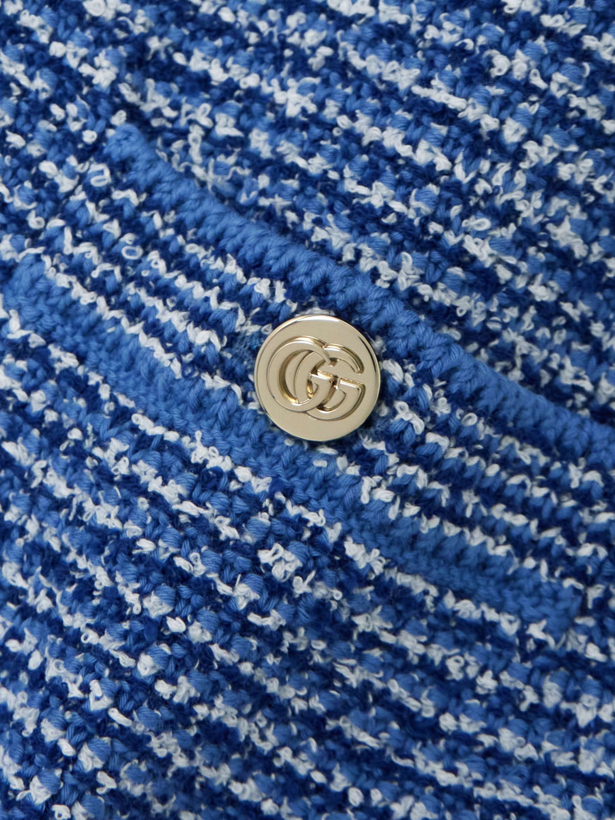 Striped cotton-blend bouclé top view