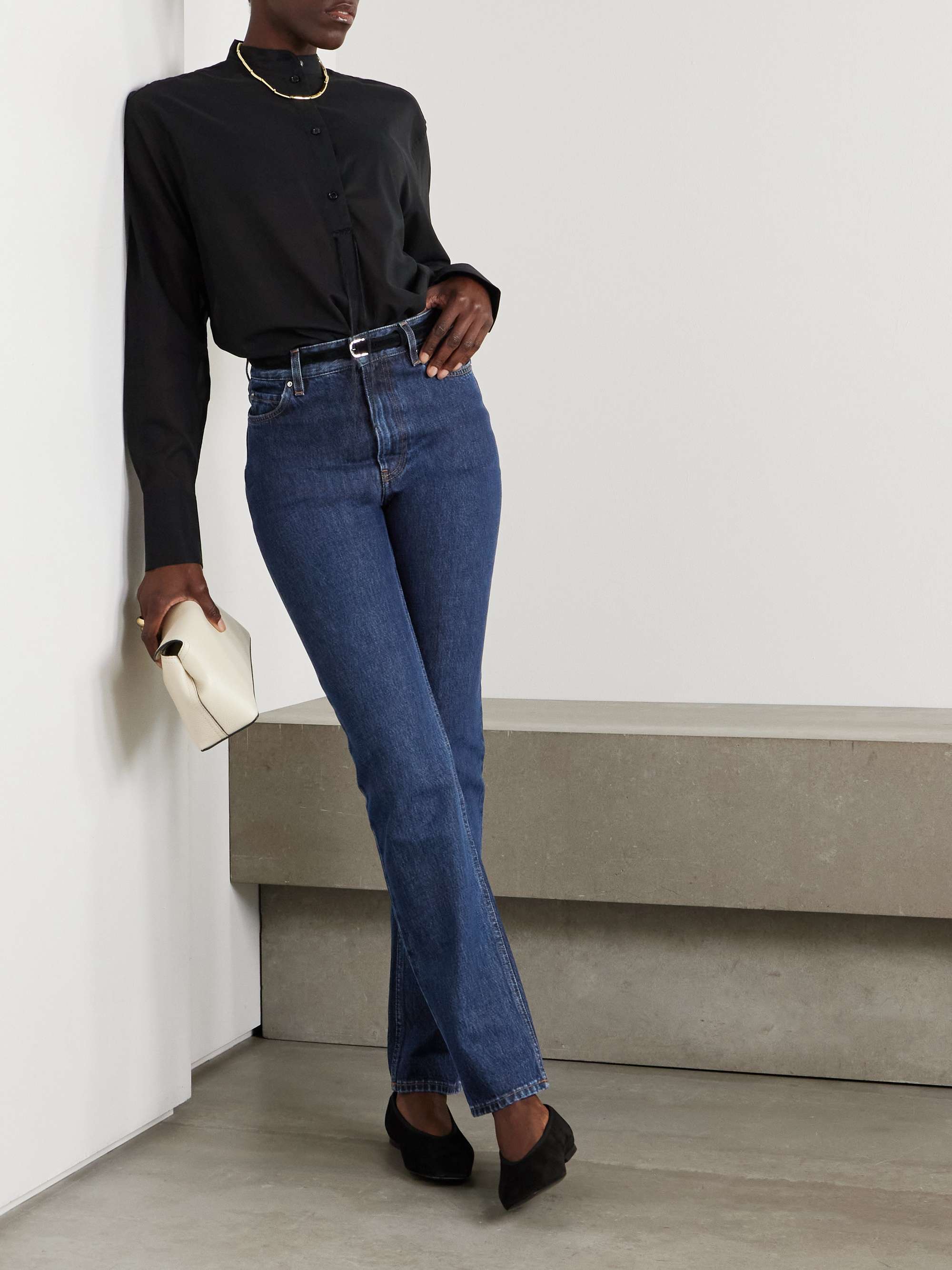 High-rise slim-fit organic jeans view