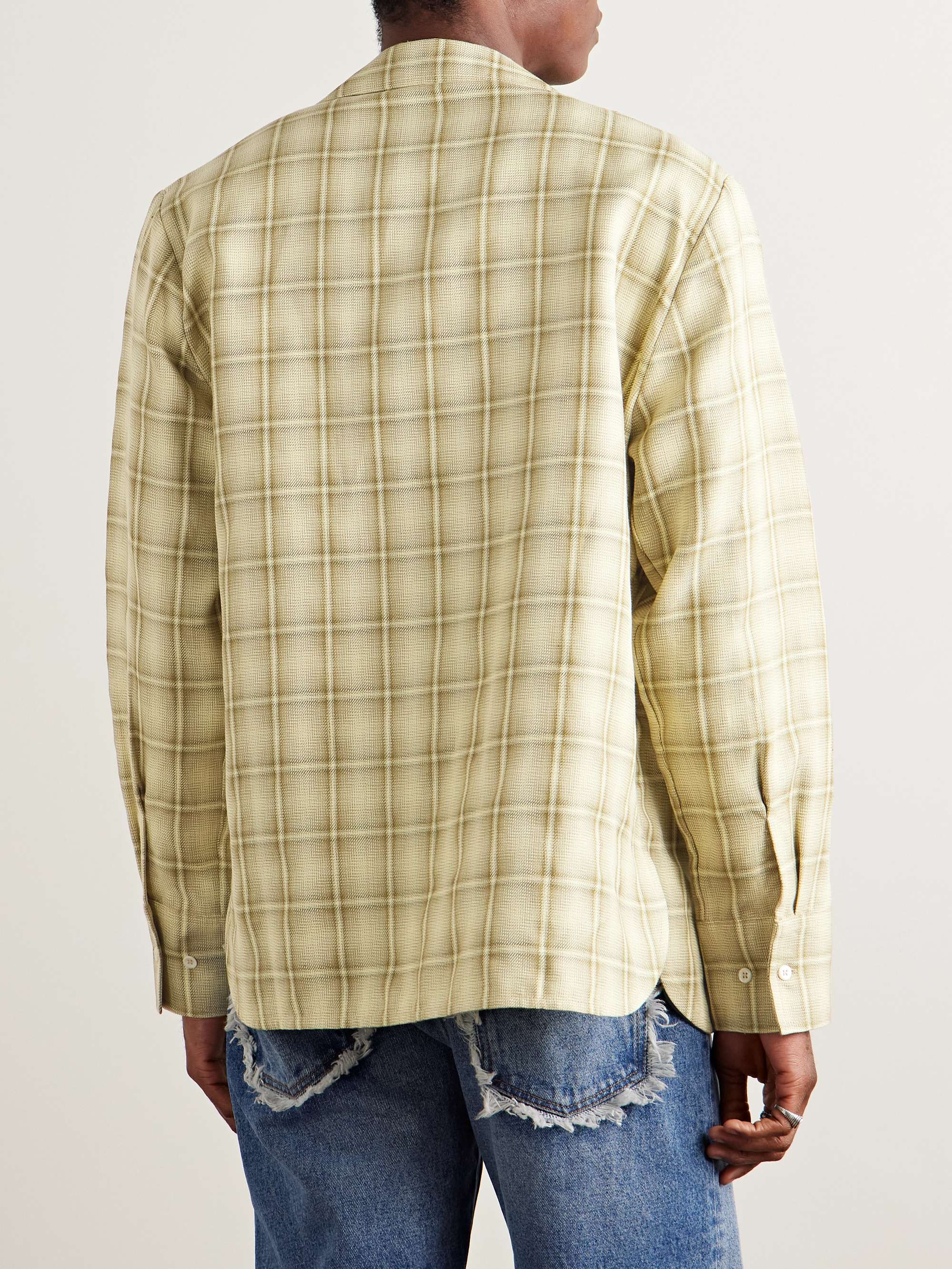 Ignacio Camp-Collar Checked Cotton and Linen-Blend Shirt view