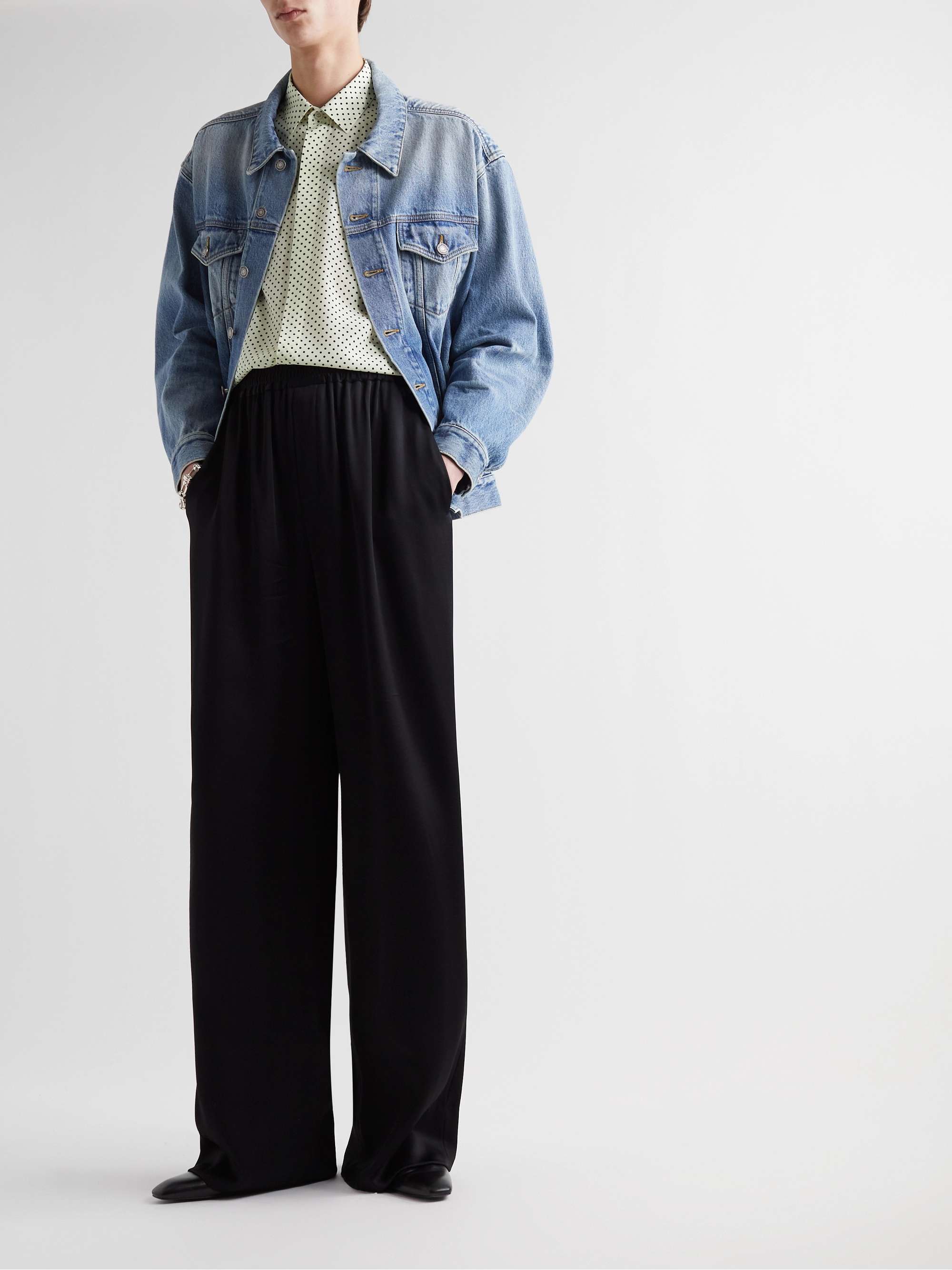 Polka-Dot Silk Crepe De Chine Shirt view