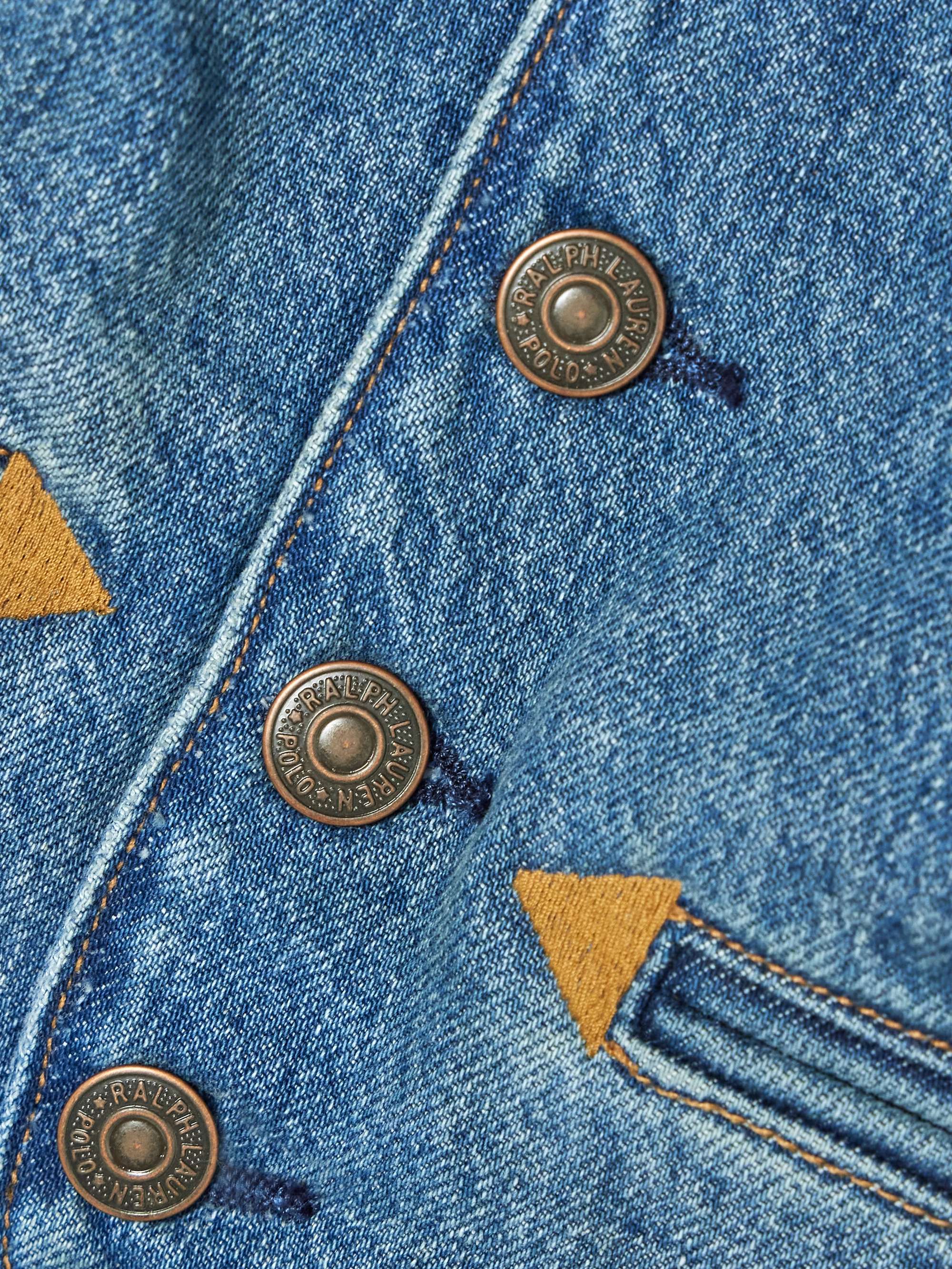 Embroidered denim vest view