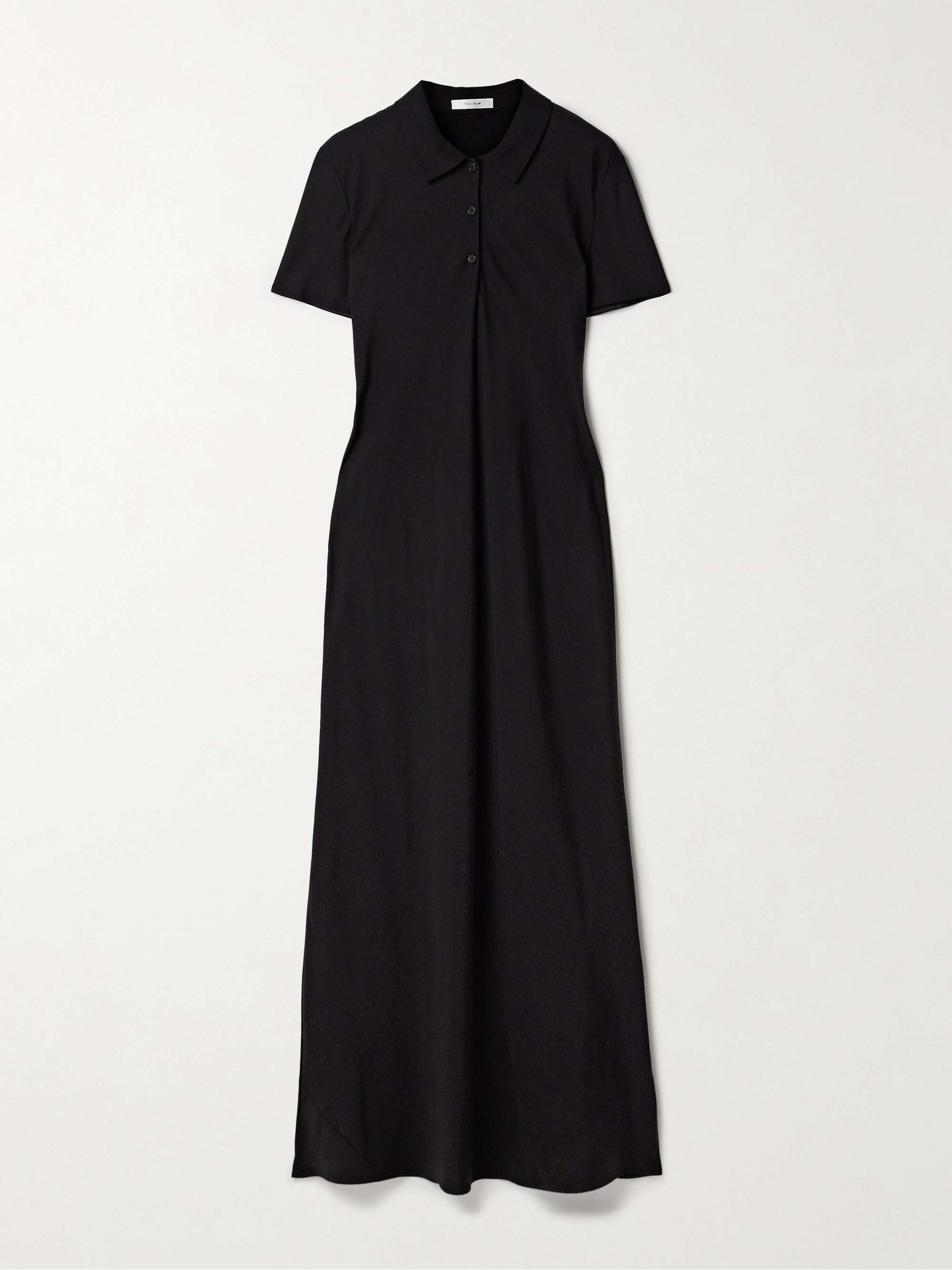 Valenit cotton and silk-blend jersey maxi shirt dress view