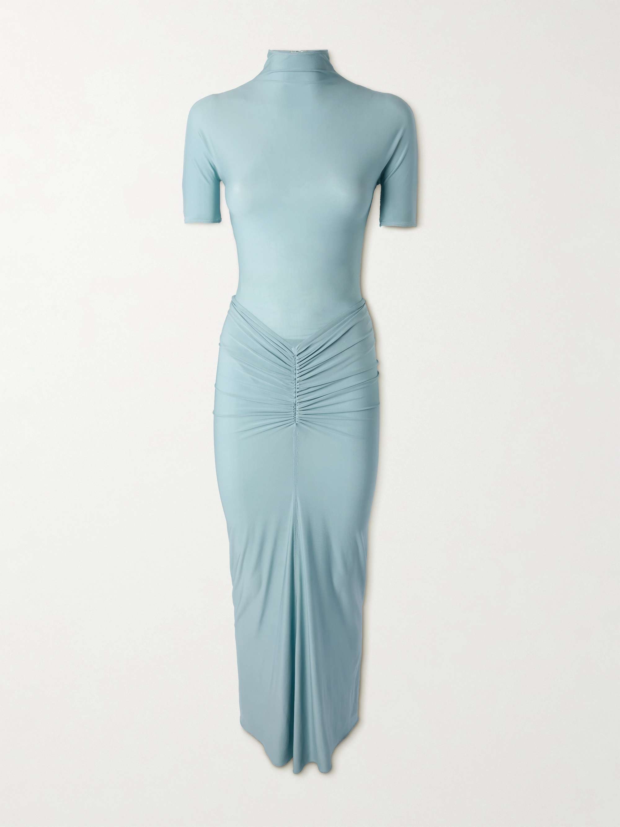 Ruched stretch-jersey midi dress view