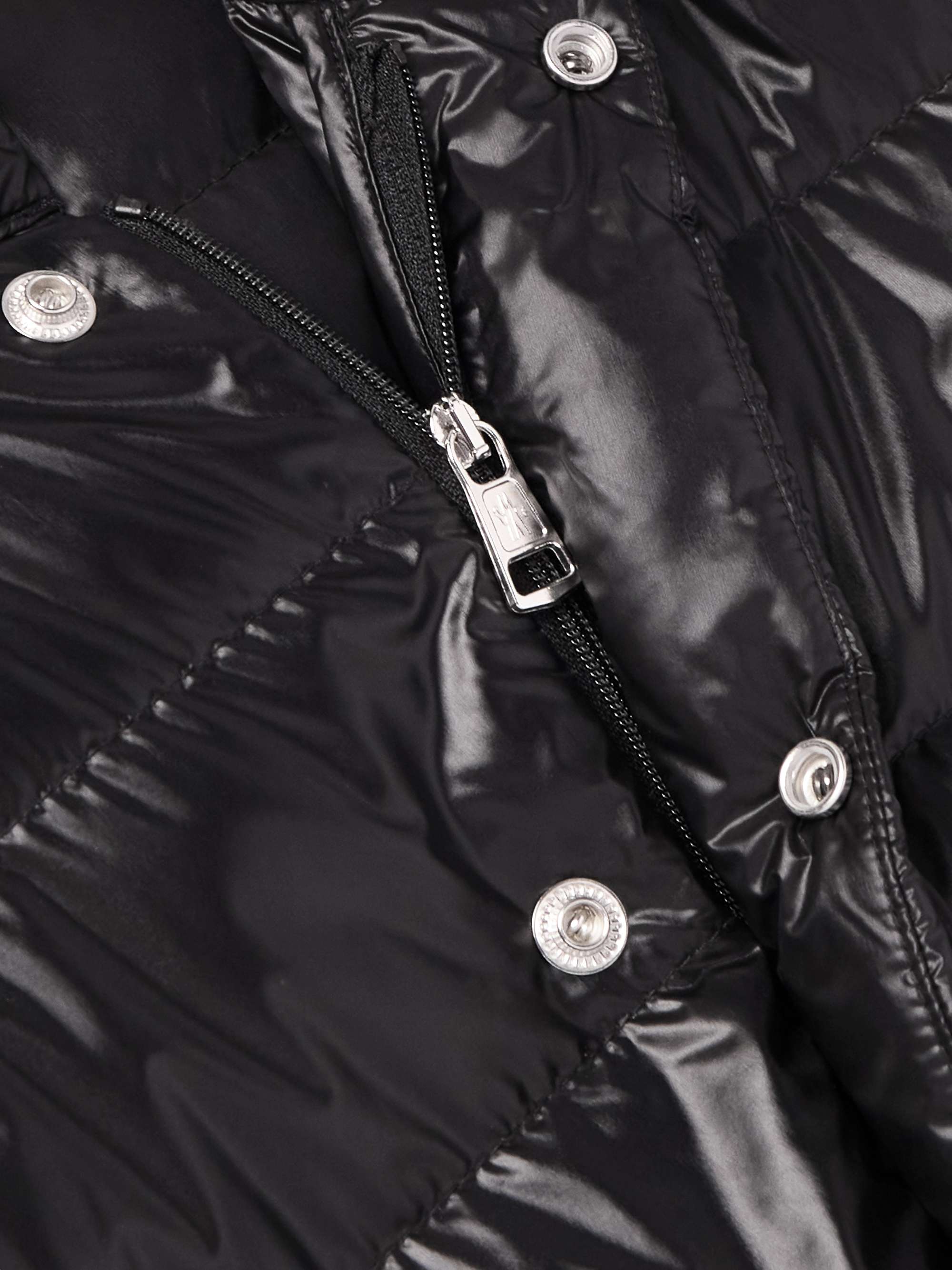 Gliere Logo-Appliquéd Quilted Glossed-Nylon Down Hooded Jacket view