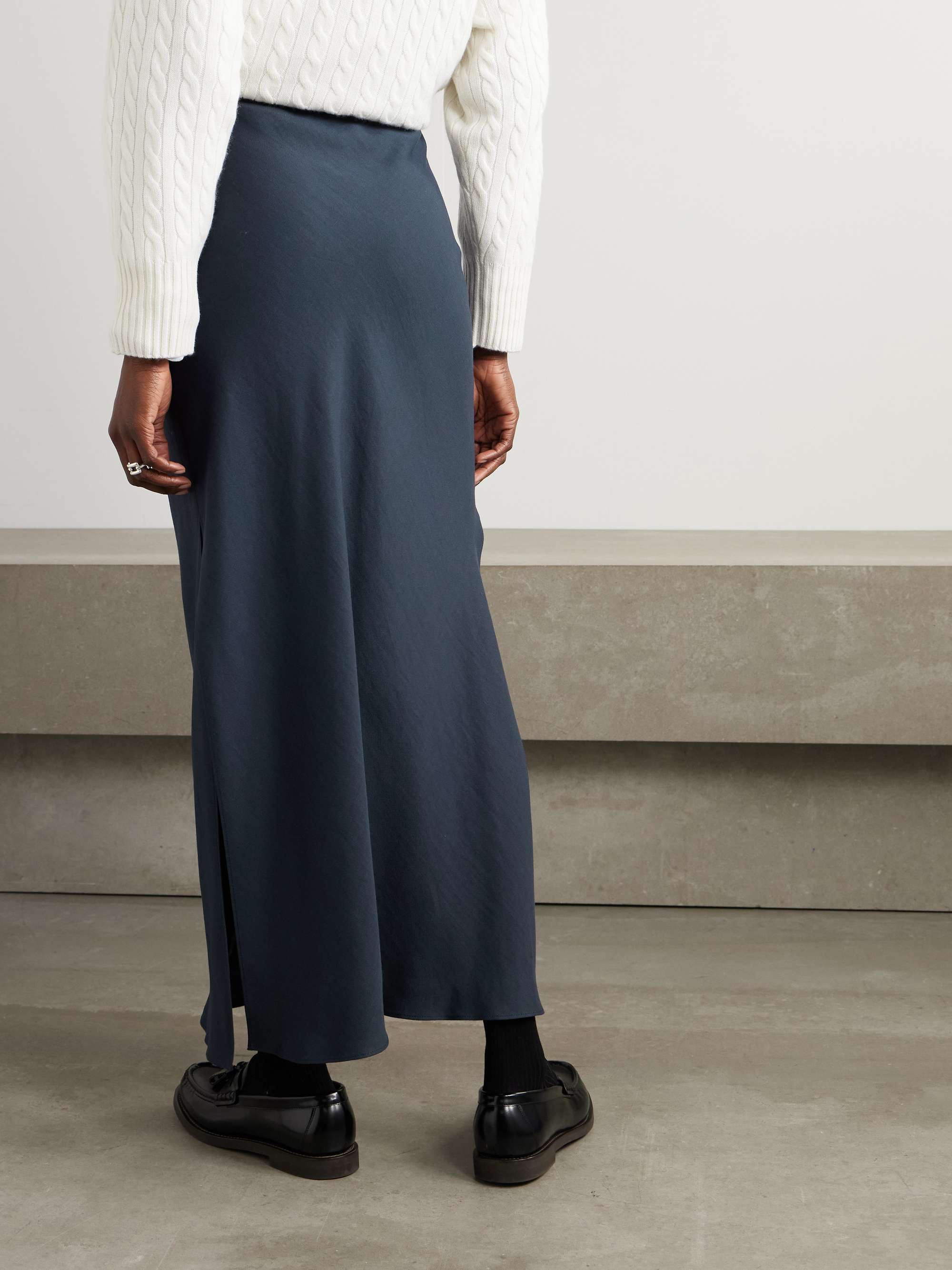 Crepe maxi skirt view