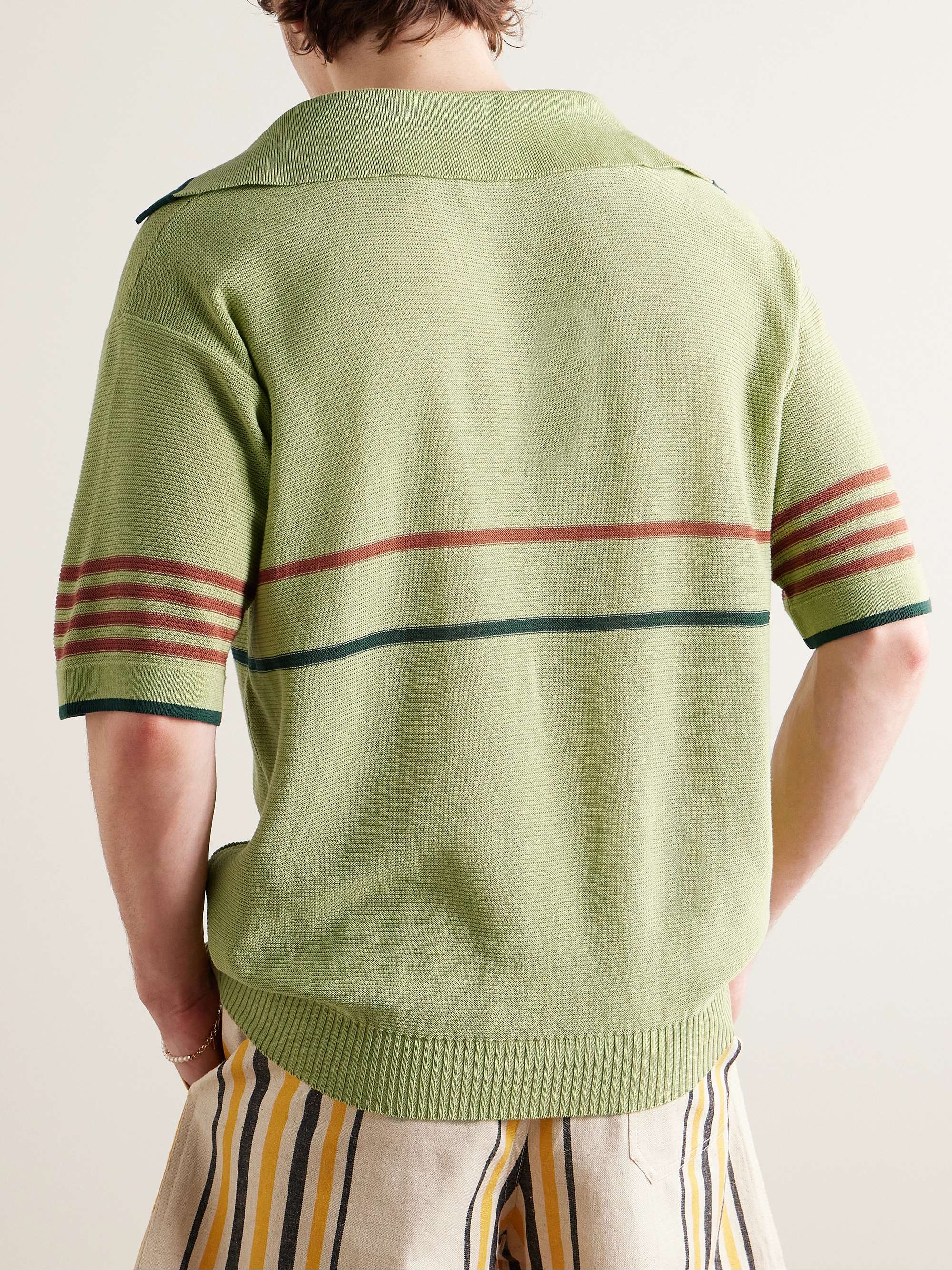 Palmer Striped Cotton Polo Shirt view