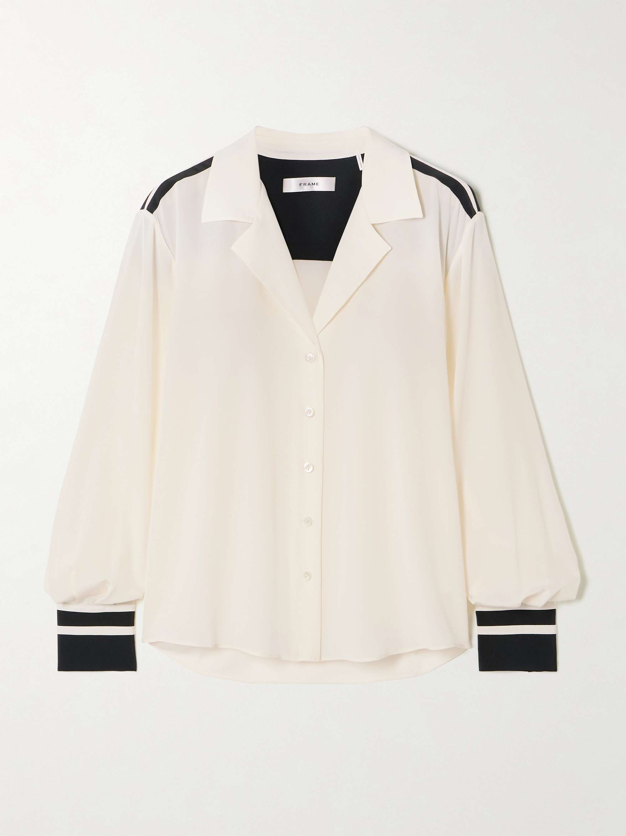 Striped silk-crepe shirt view