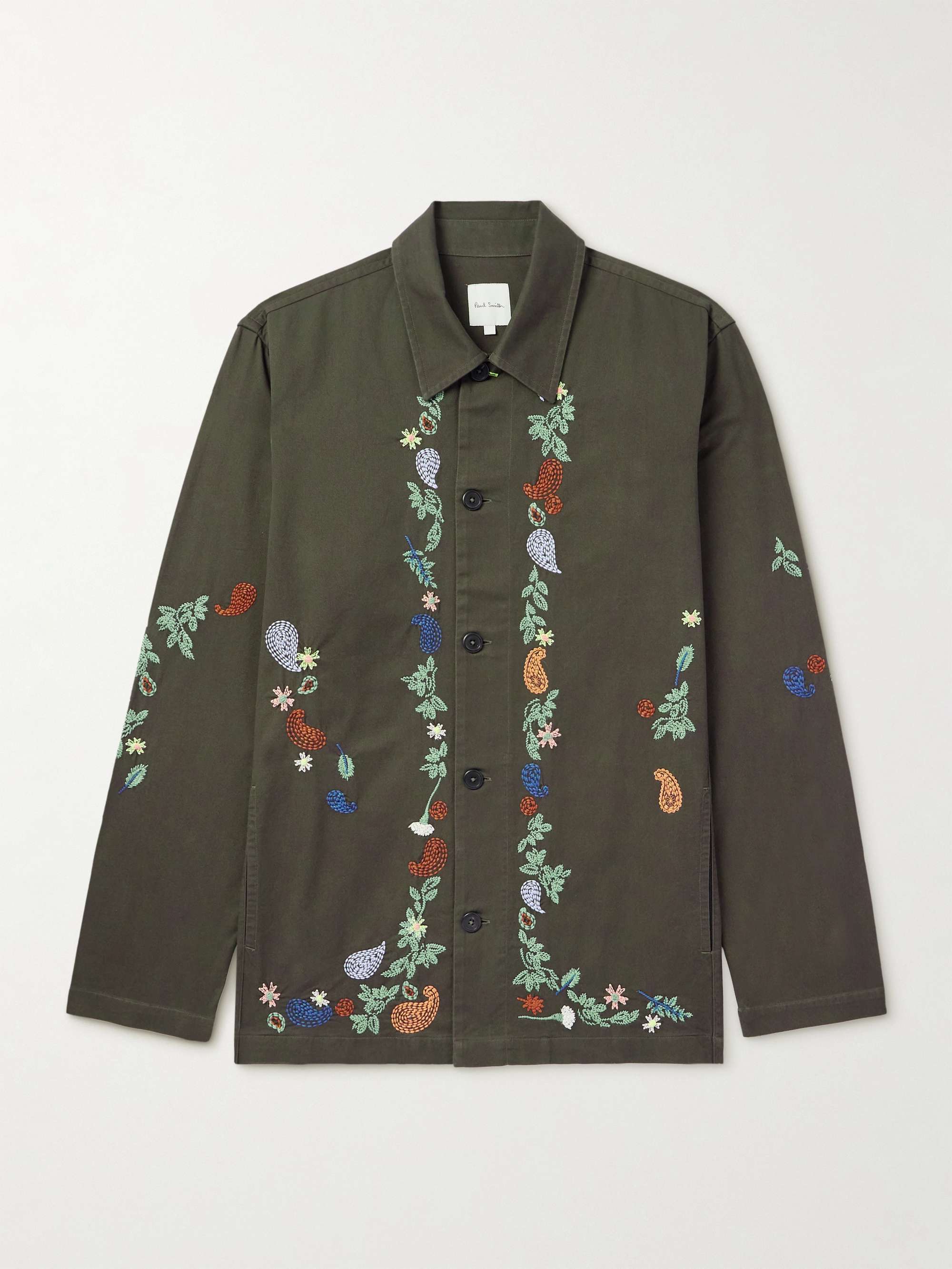 Embroidered Cotton-Twill Overshirt view