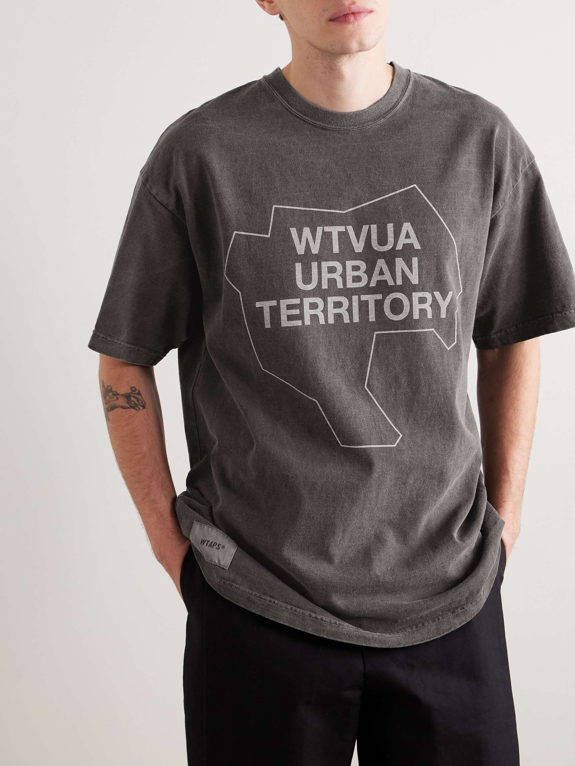 Logo-Appliquéd Garment-Dyed Printed Cotton-Jersey T-Shirt view