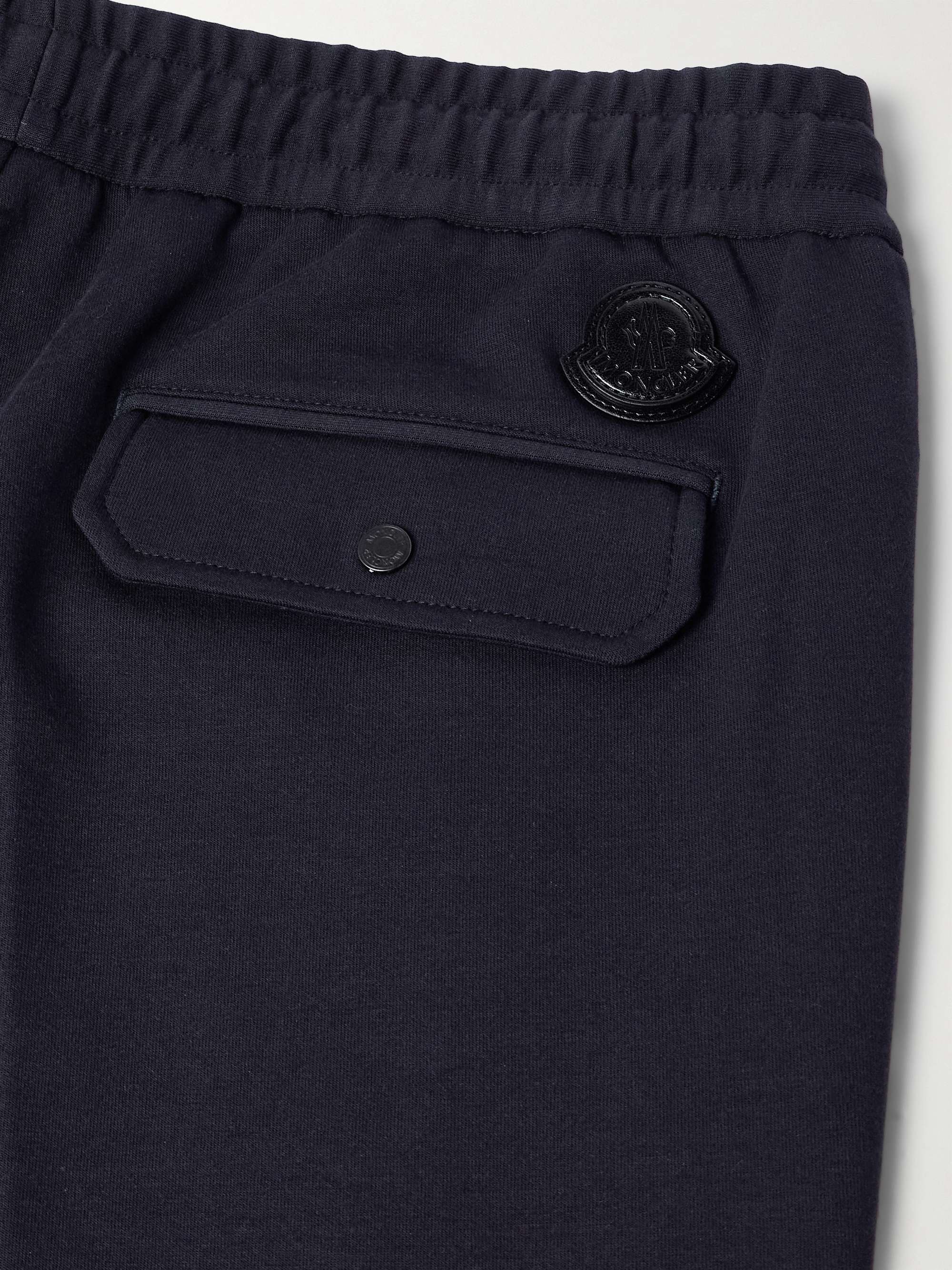 Straight-Leg Logo-Appliquéd Cotton-Blend Jersey Sweatpants view