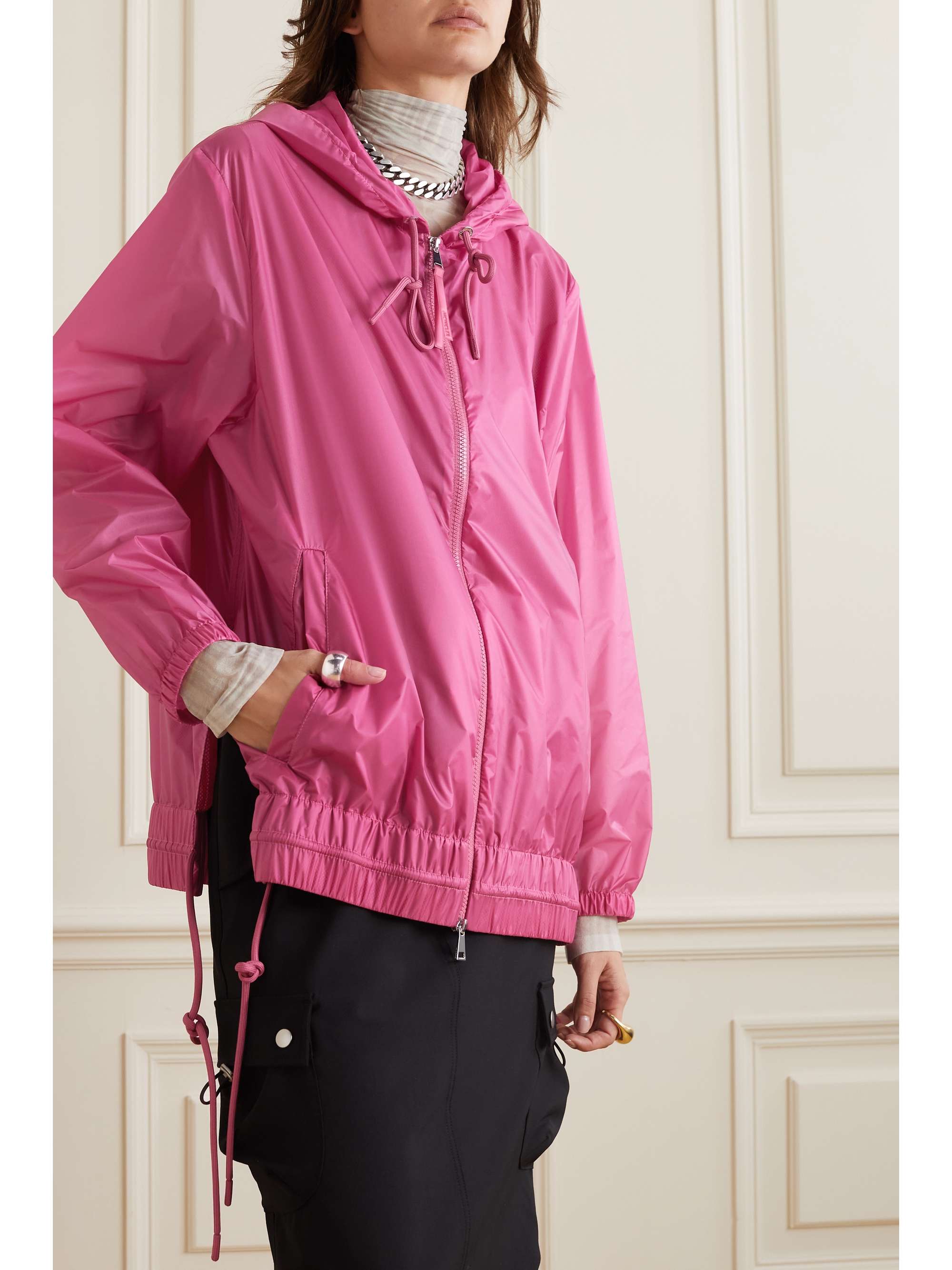 Pointu printed shell hooded jacket view