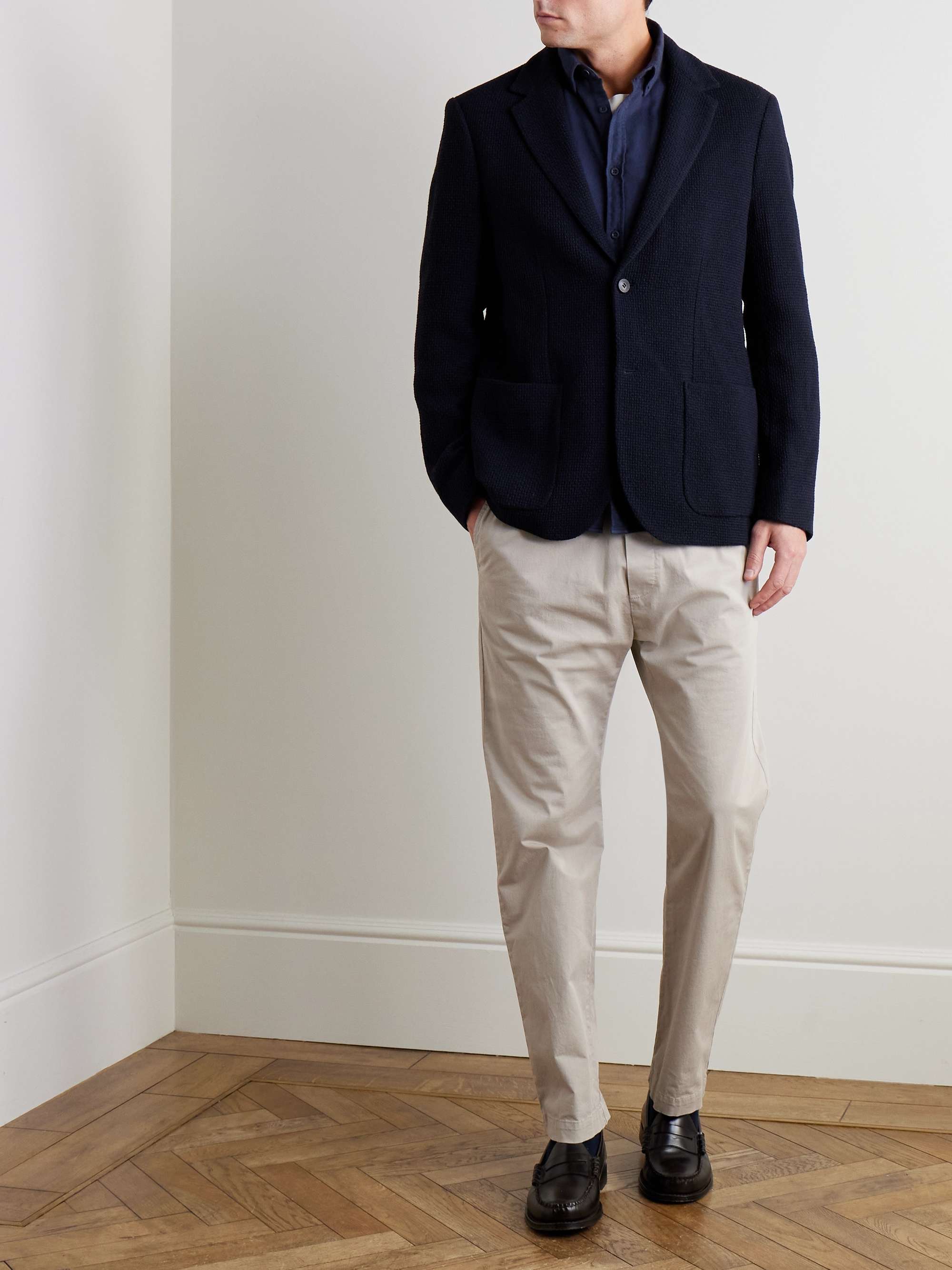 Waffle-Knit Wool-Blend Blazer view