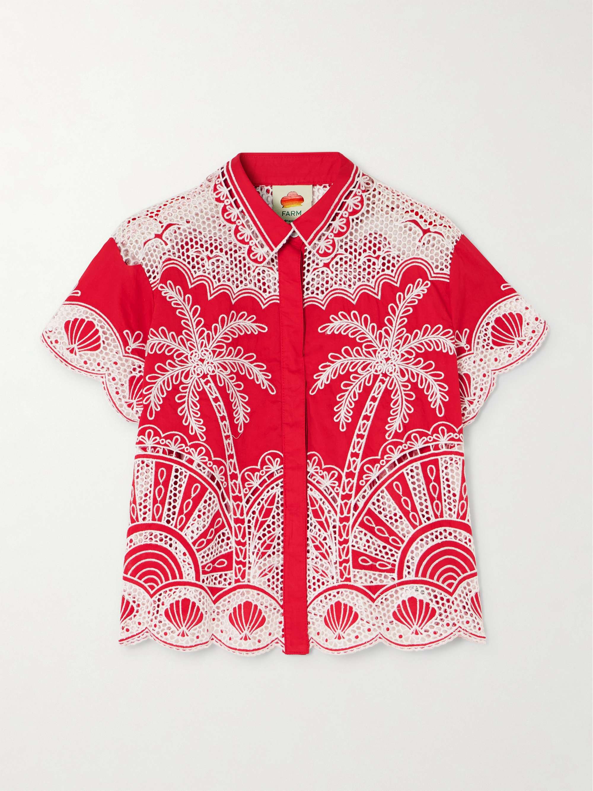 Scalloped broderie anglaise cotton shirt view