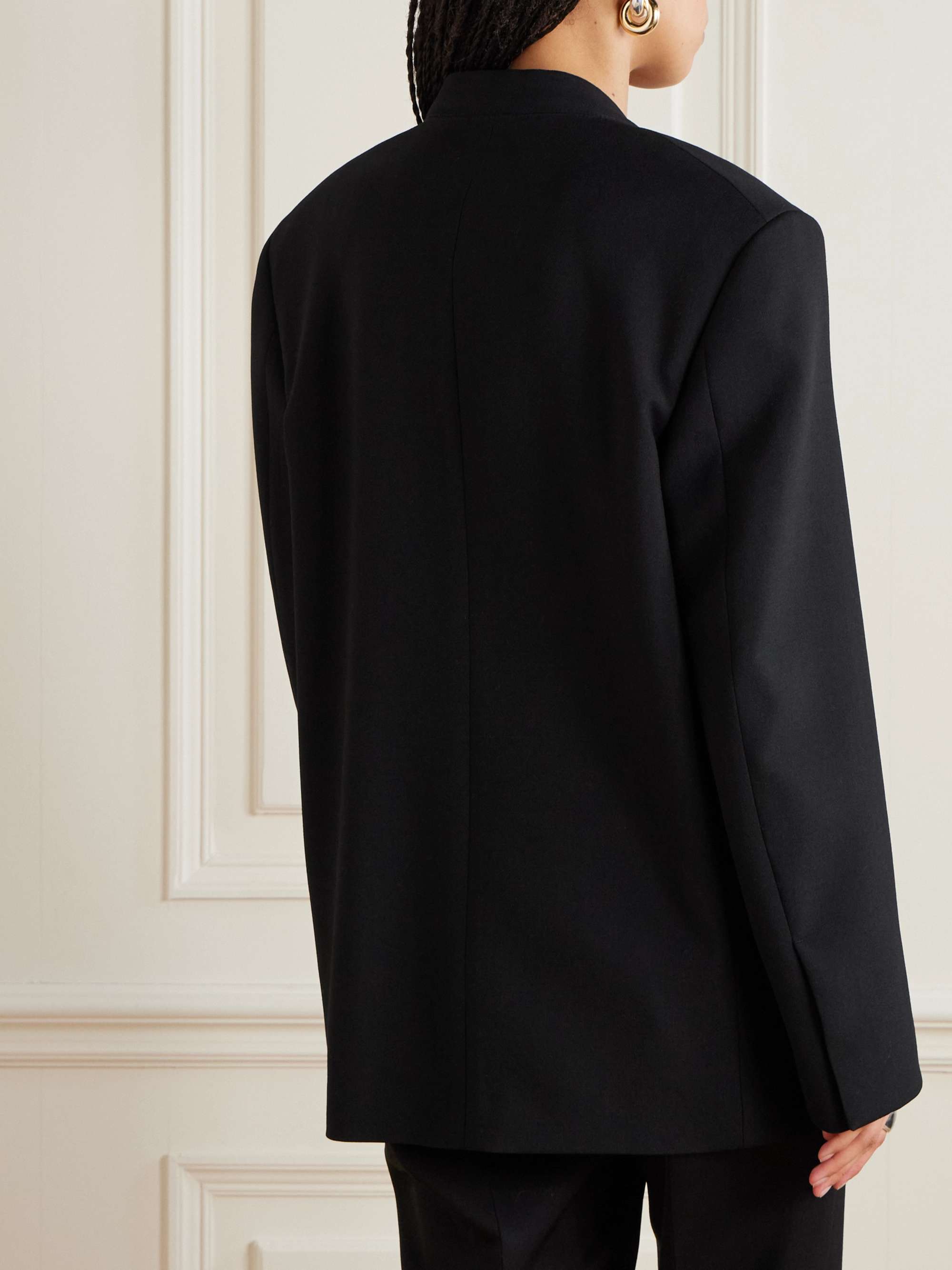 Oversized embellished wool-twill blazer view