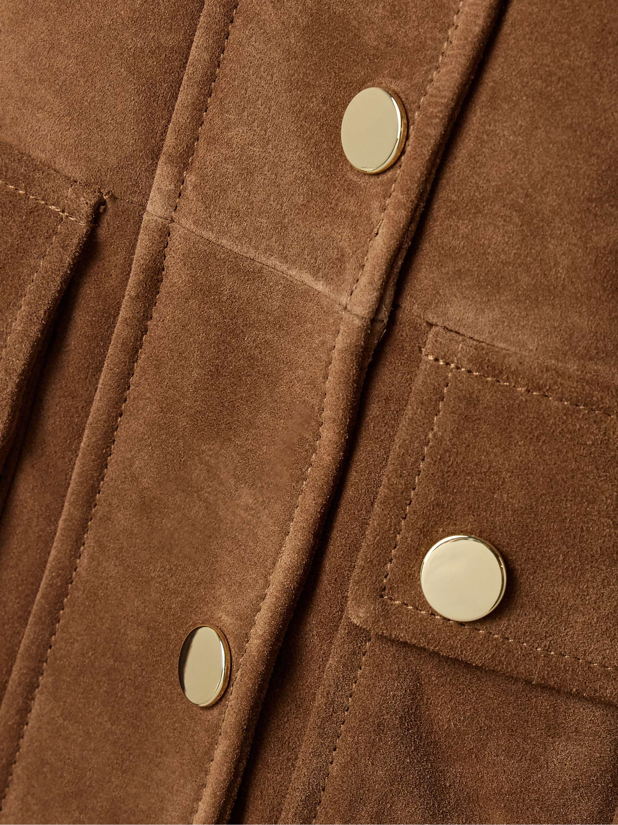 Suz leather-trimmed suede jacket view