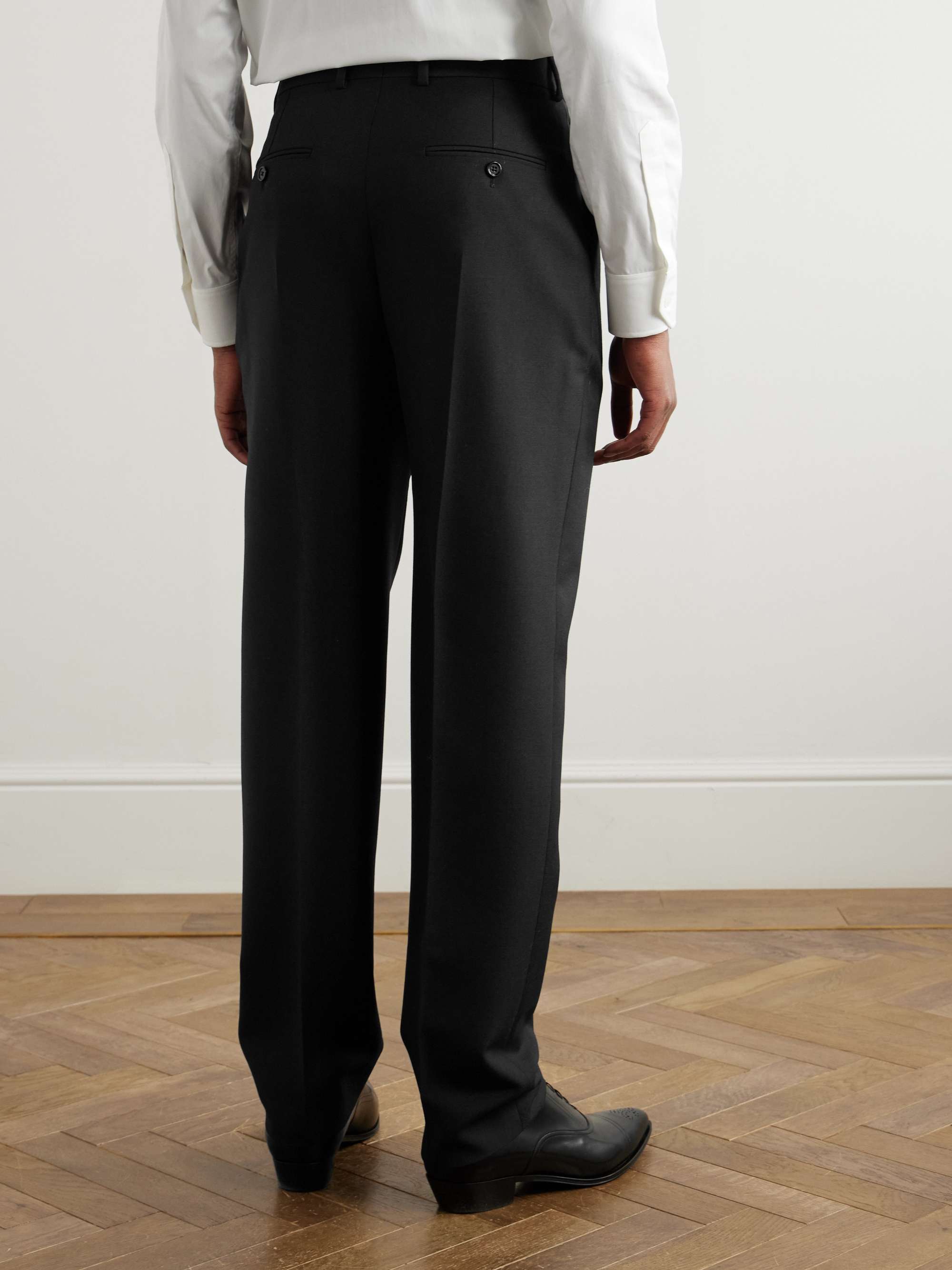 Keith Slim-Fit Pleated Wool and Mohair-Blend Twill Trousers view