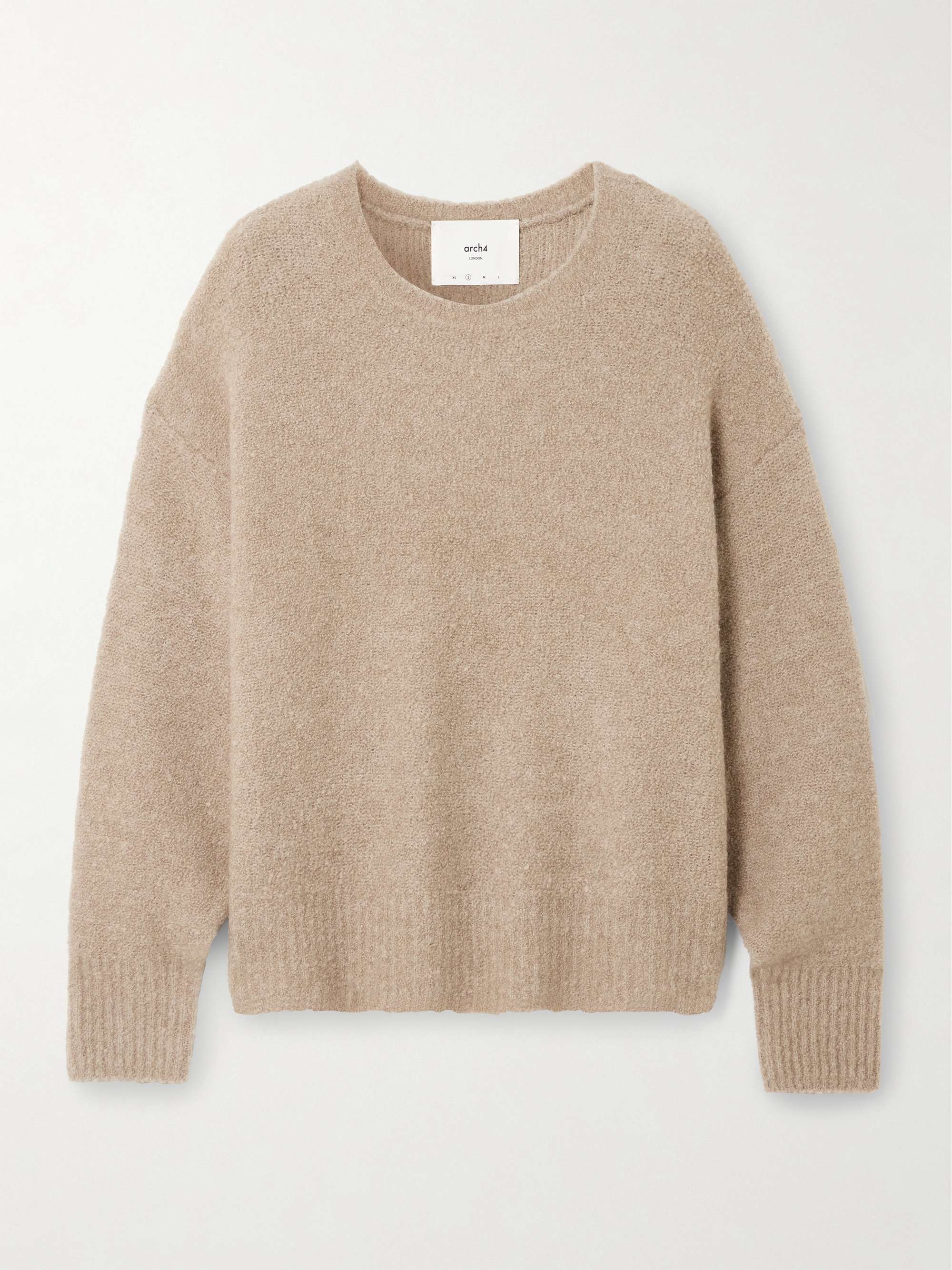 Iman cashmere-blend bouclé-knit sweater view
