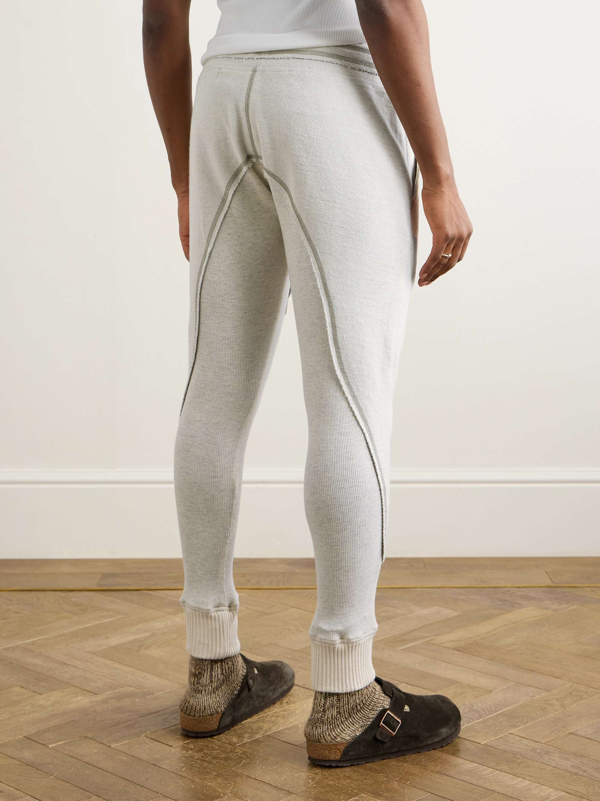 Slim-Fit Panelled Cotton-Jersey Sweatpants view
