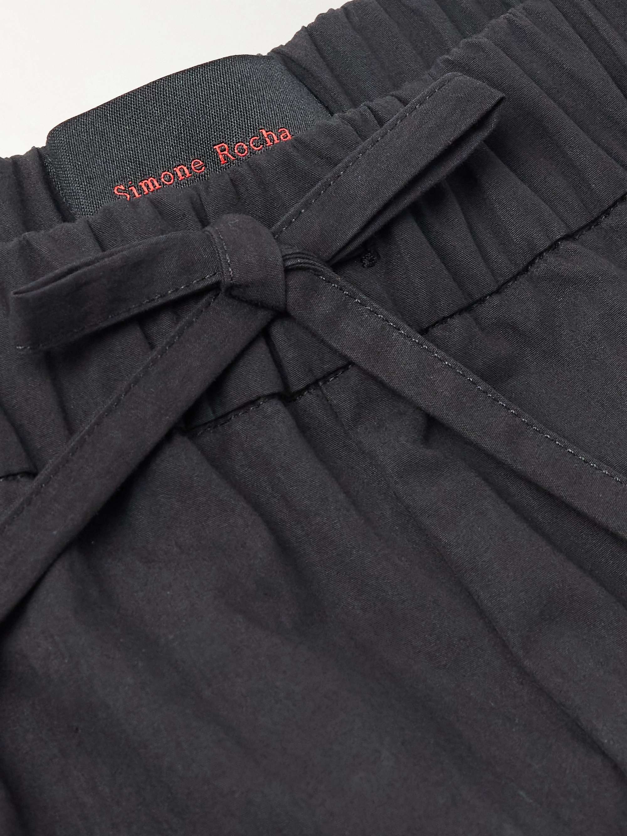 Straight-Leg Bow-Detailed Cotton-Blend Cargo Trousers view