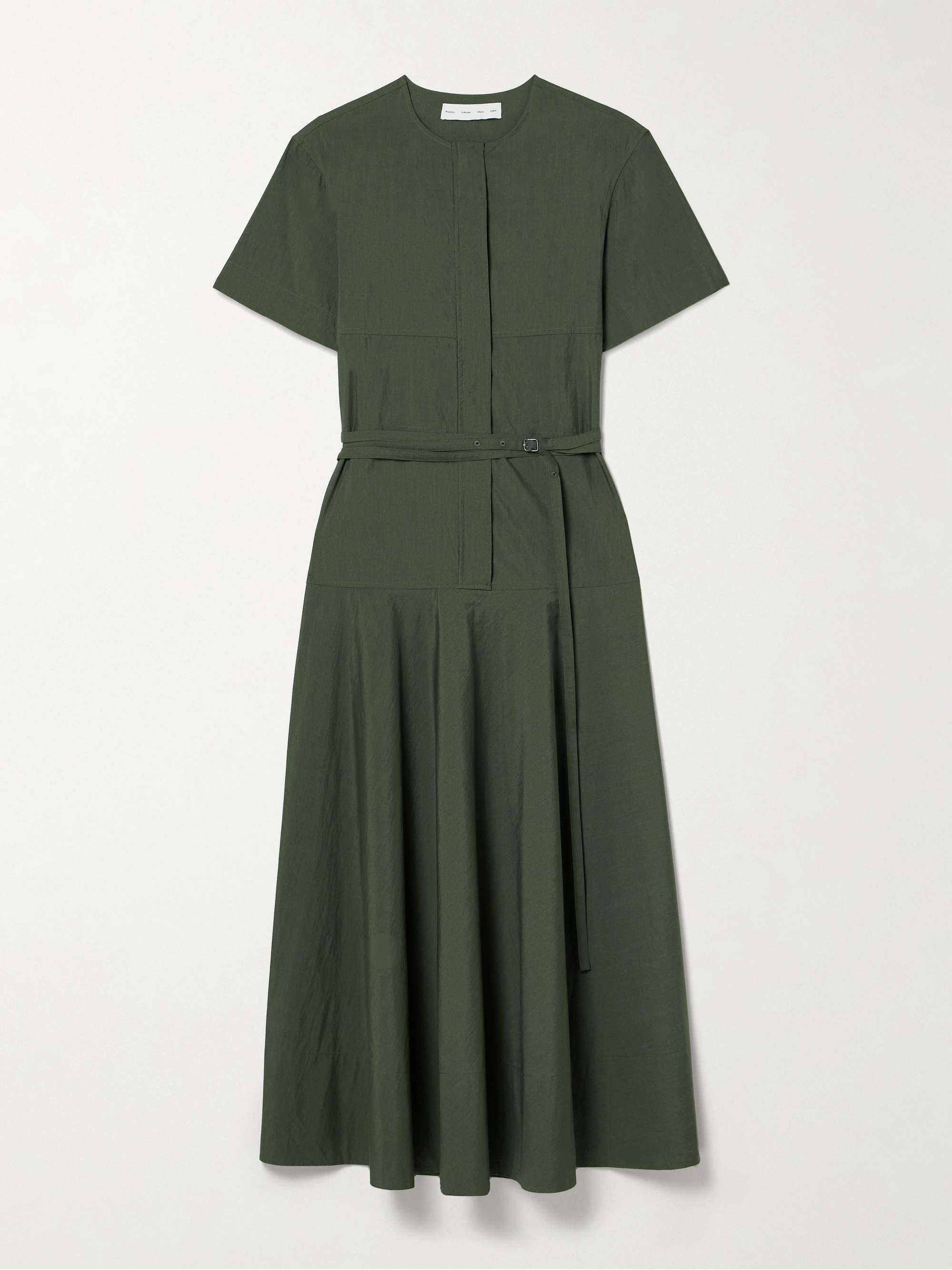 Elizabeth belted cotton-blend midi dress view