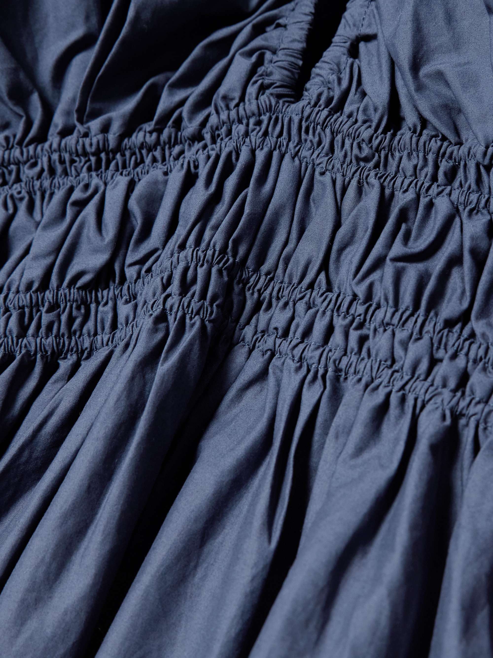 Shirred organic cotton-poplin maxi dress view