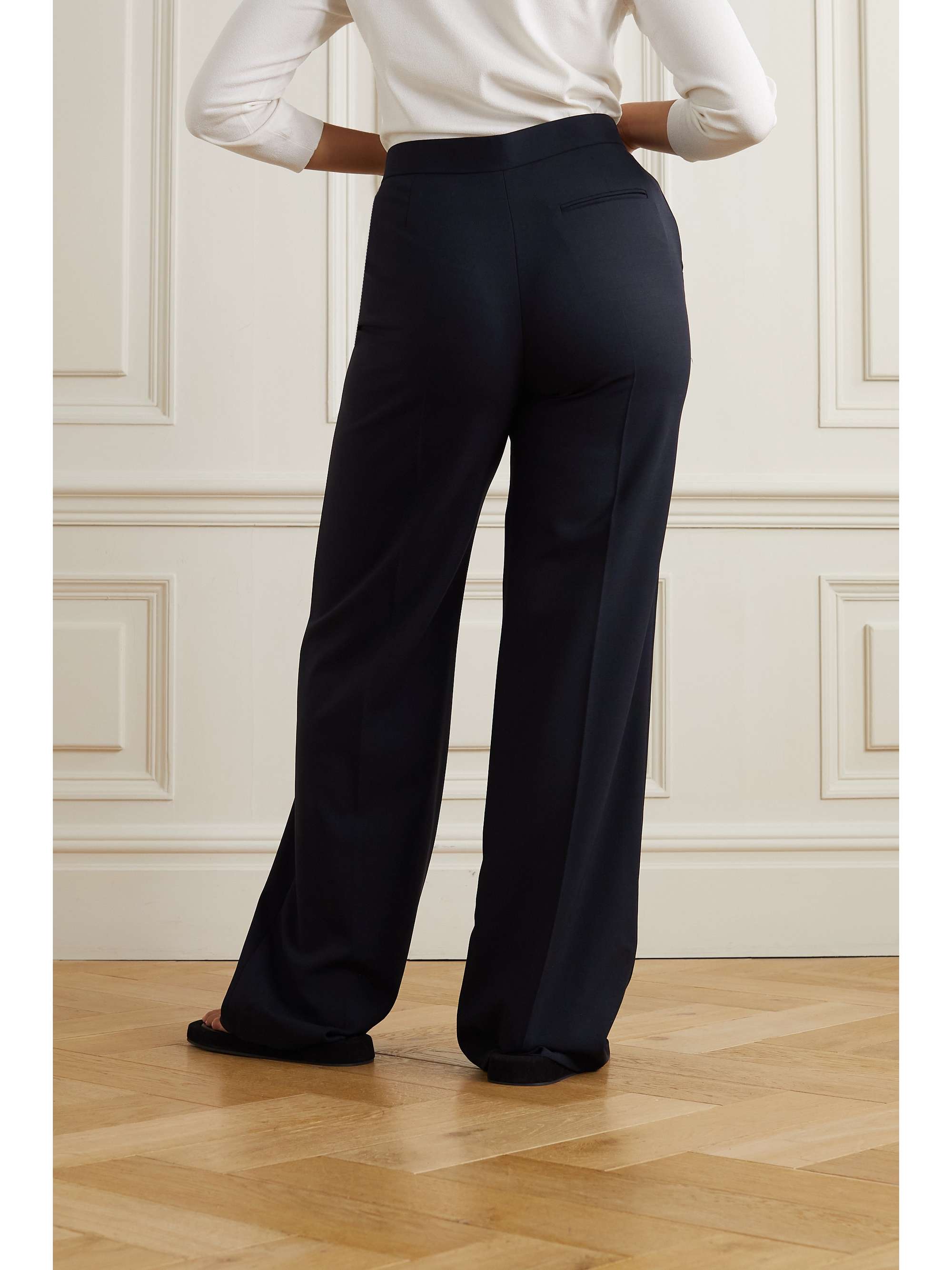 Delton pleated wool straight-leg pants view
