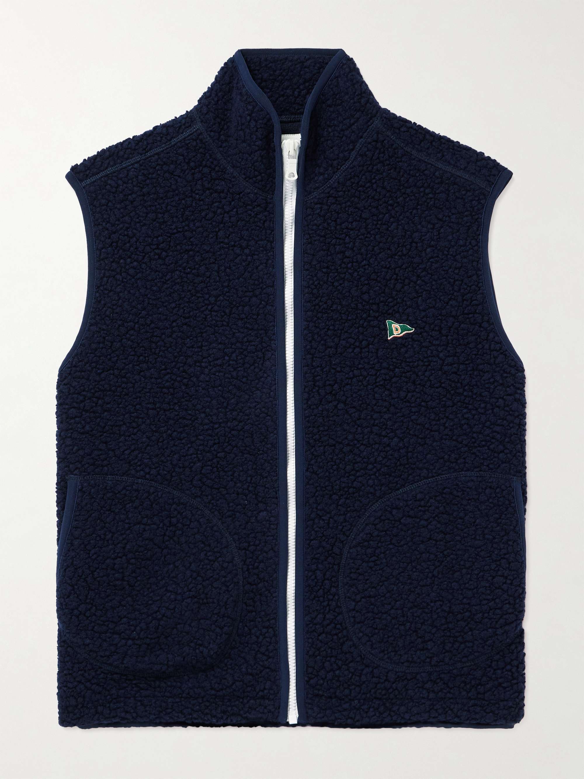 Logo-Embroidered Wool-Blend Fleece Gilet view