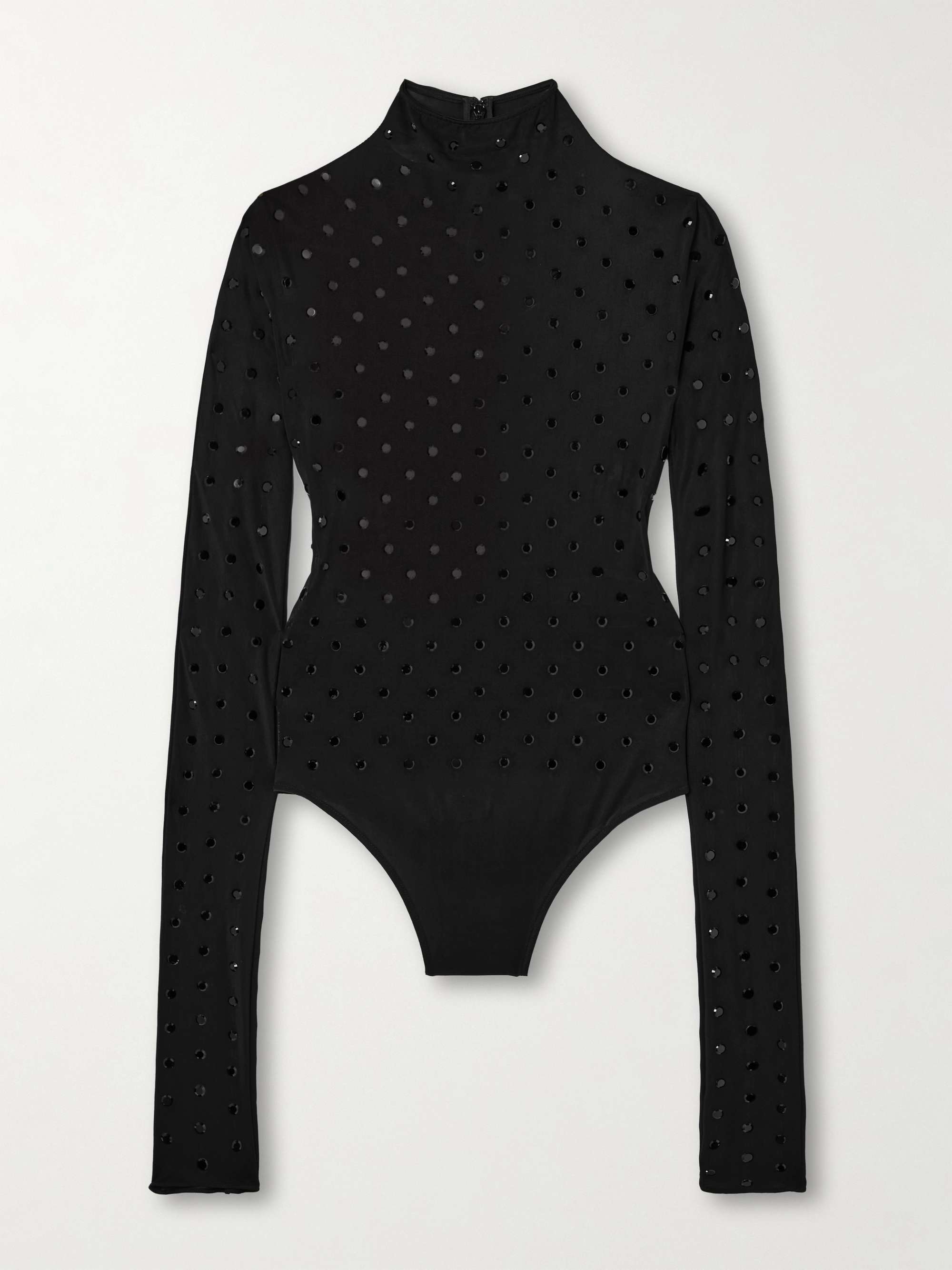 Crystal-embellished stretch-jersey bodysuit view