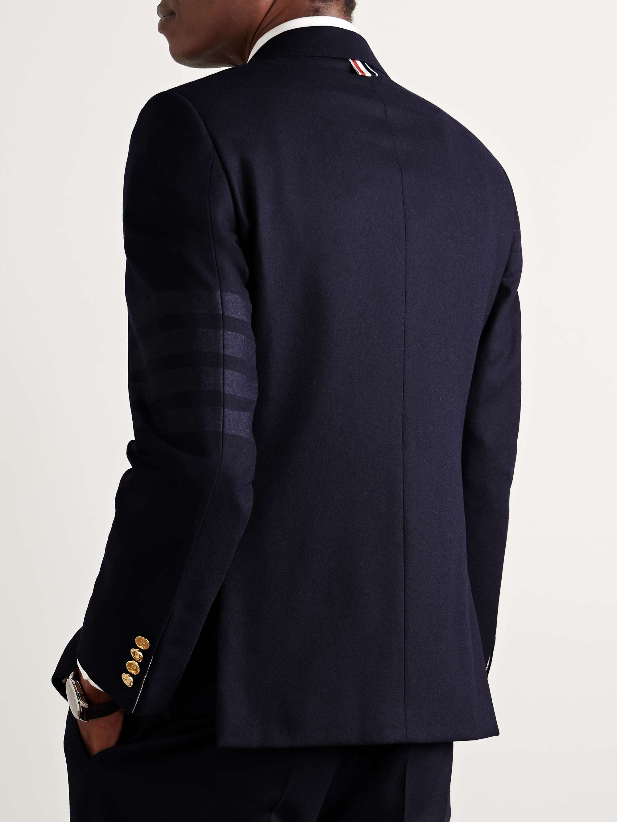 Slim-Fit Striped Wool and Cashmere-Blend Flannel Suit Jacket view